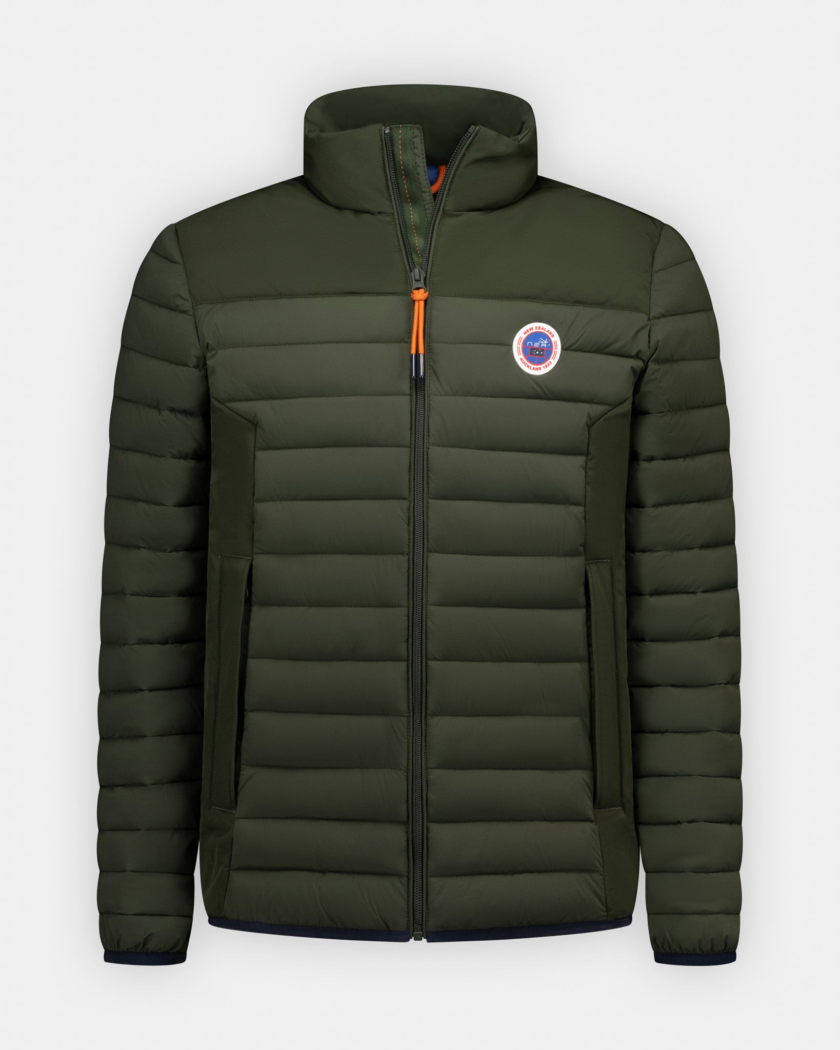 Groene gewatteerde jas Groene gewatteerde jas