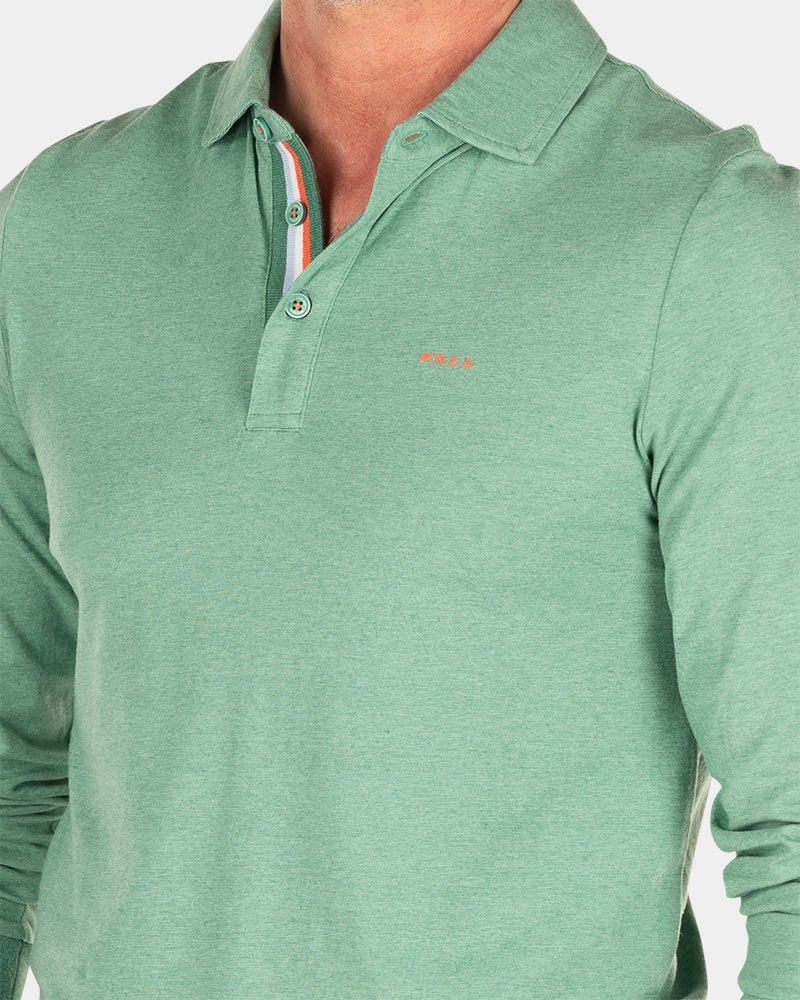 Stretch-Polo mit langen Ärmeln - Amazon Green Stretch-Polo mit langen Ärmeln - Amazon Green