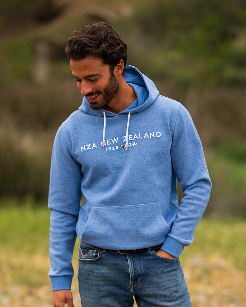 Blauwe katoenen hoodie Blauwe katoenen hoodie