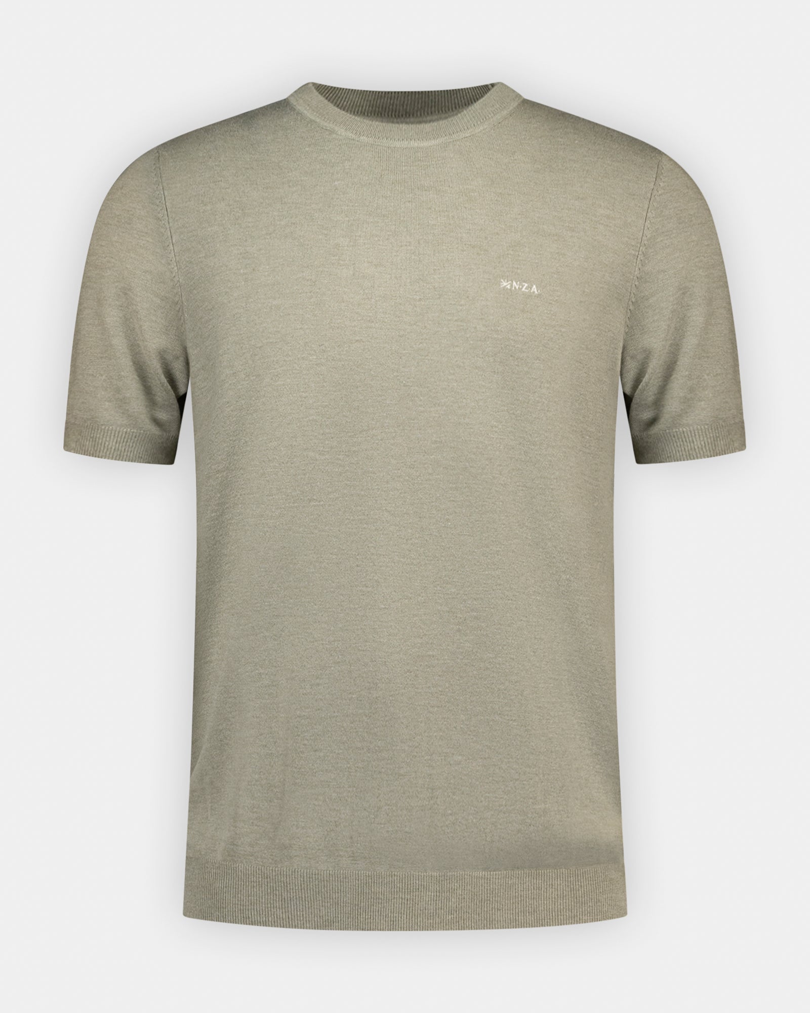 Grünes gestricktes Stretch-T-Shirt Grünes gestricktes Stretch-T-Shirt