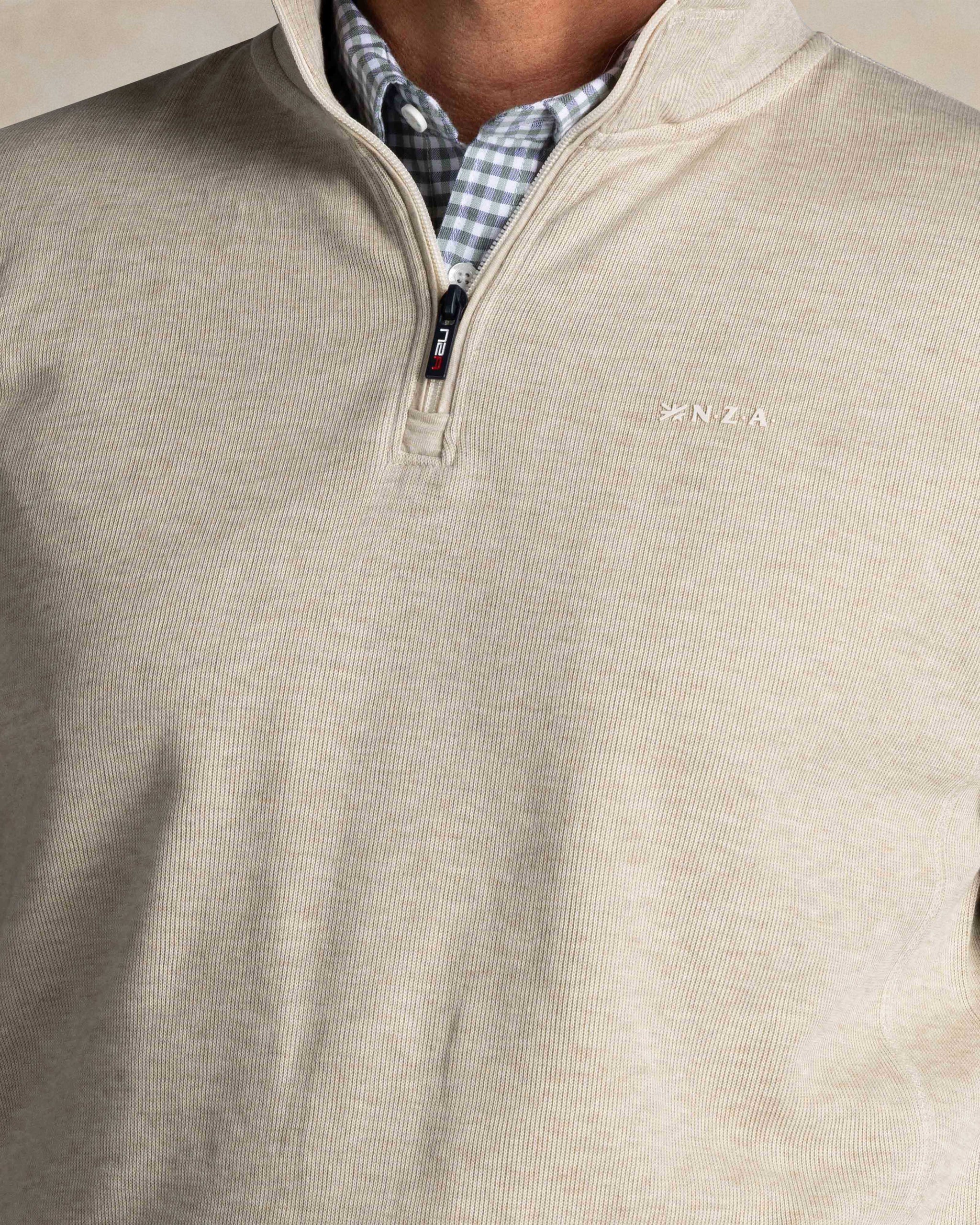 Ecru Half Zip Cotton Sweater Ecru Half Zip Cotton Sweater