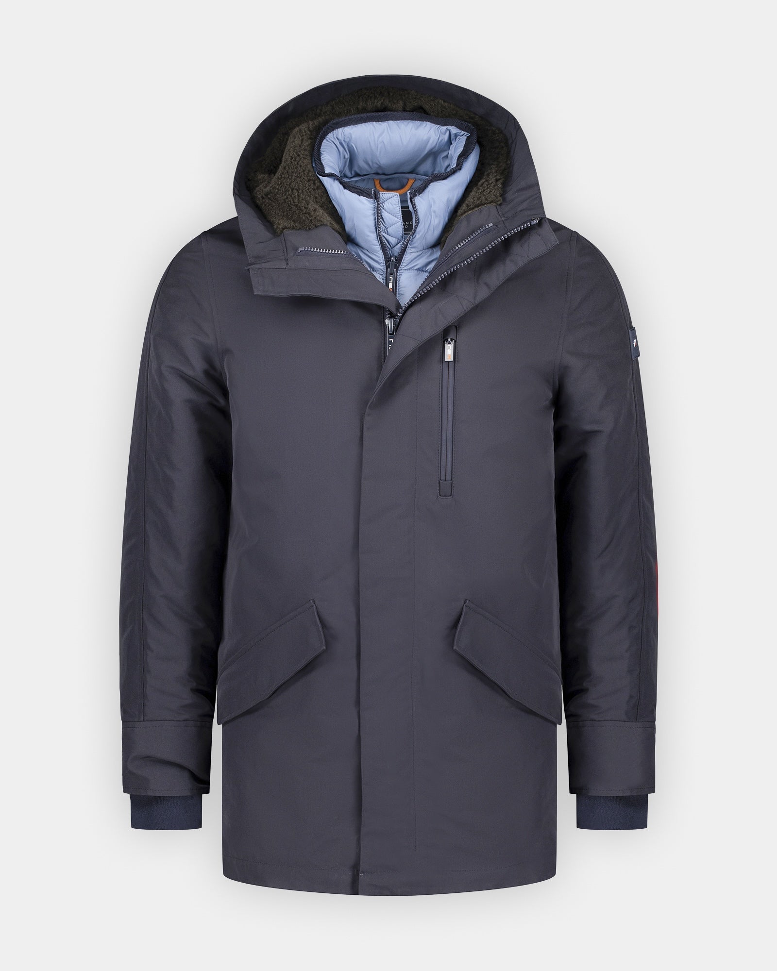 Parka bleue avec capuche Parka bleue avec capuche