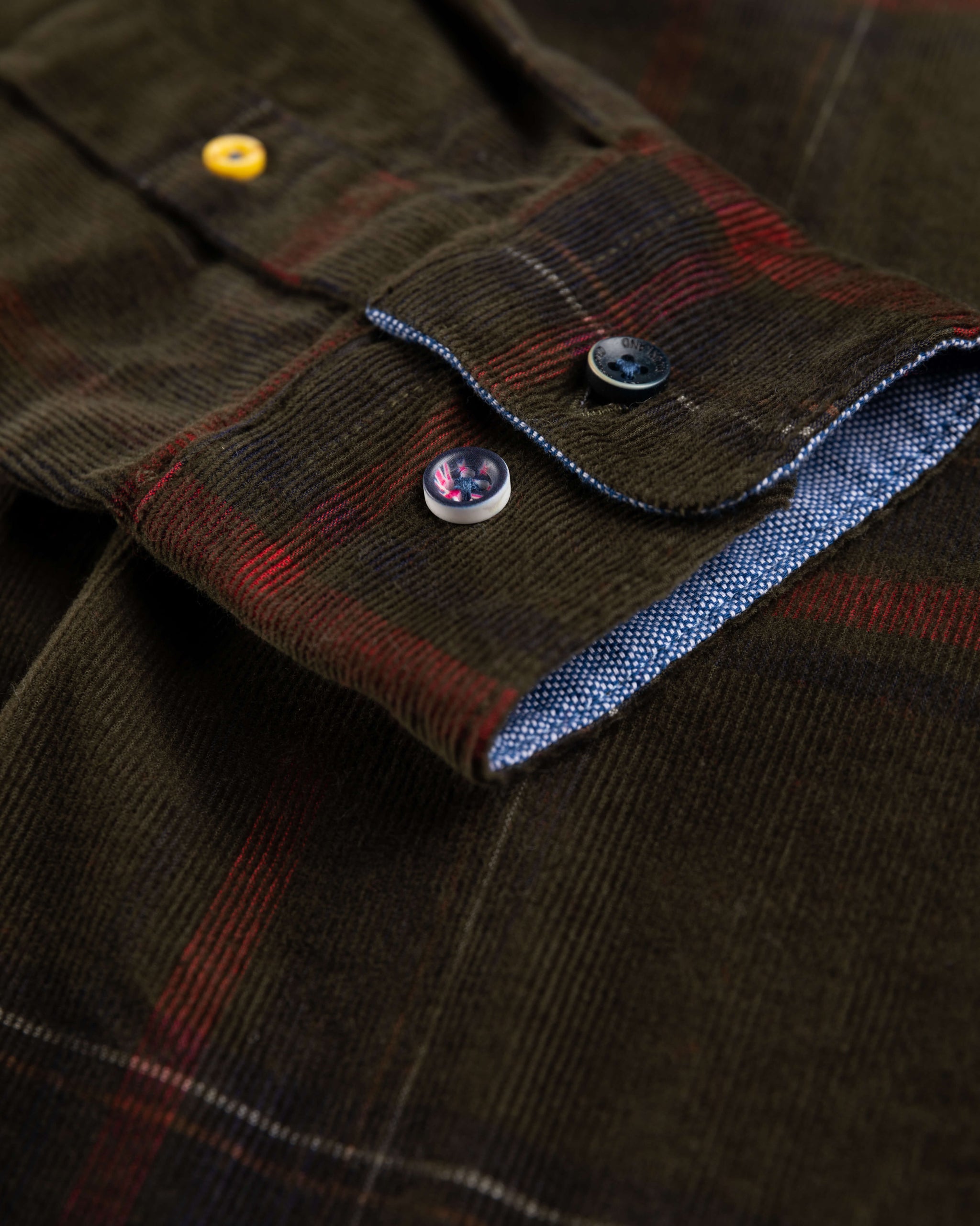 Corduroy overhemd met lange mouwen Opouahi - Eucalyptus Green Corduroy overhemd met lange mouwen Opouahi - Eucalyptus Green