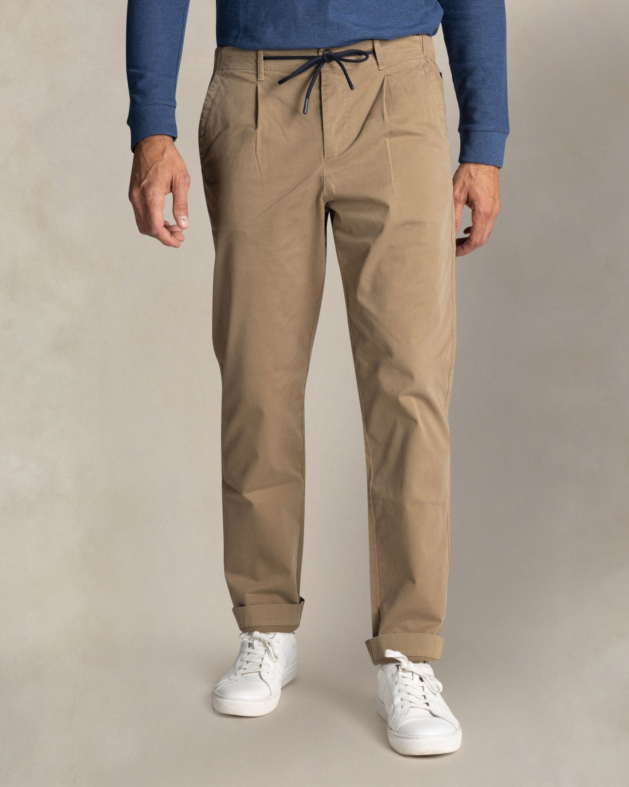 Ecru cotton stretch trousers Ecru cotton stretch trousers