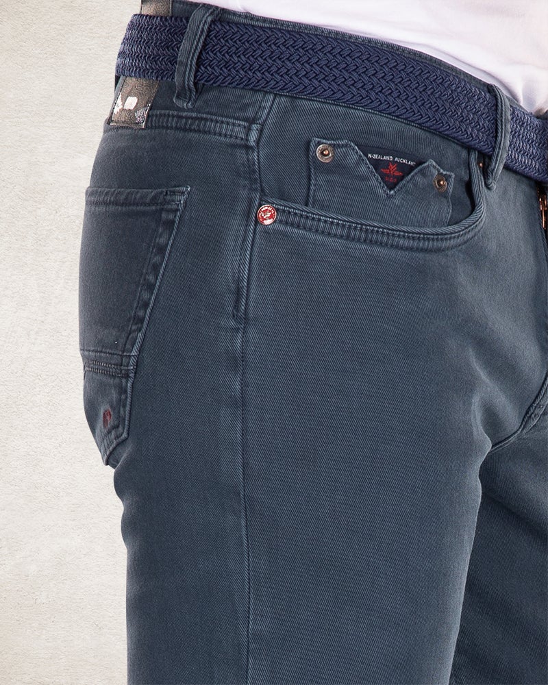 Coloured 5 pocket stretch jeans - Trent Petrol
