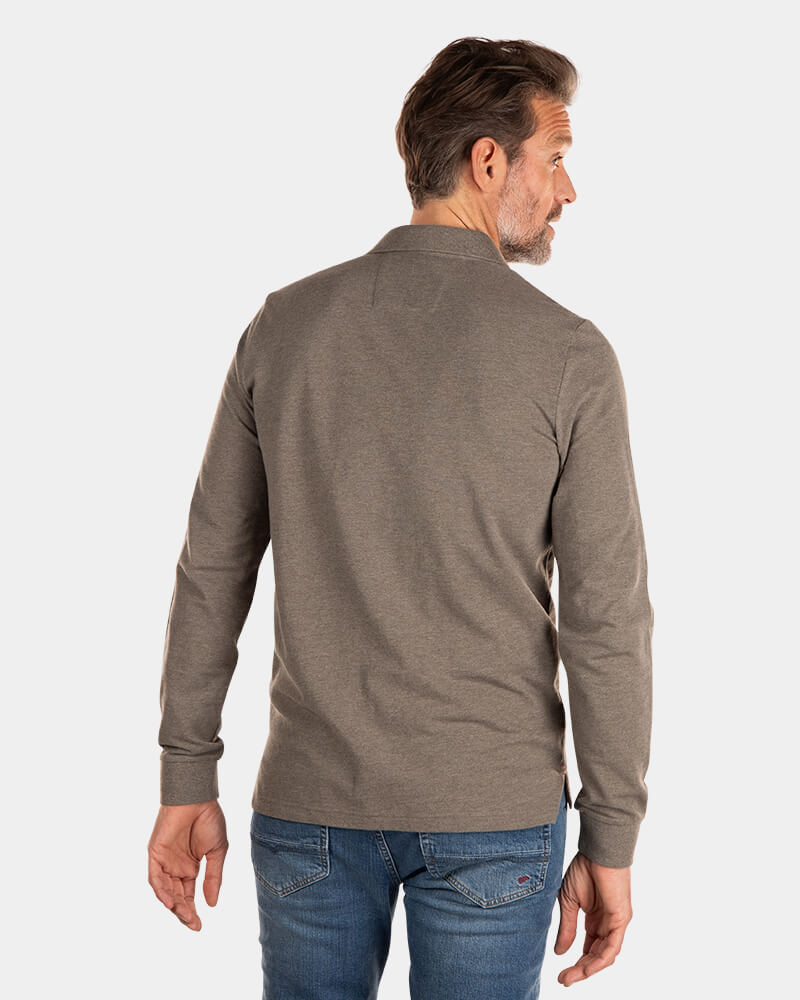 Grey cotton long sleeved polo  - Misty Army Grey cotton long sleeved polo  - Misty Army