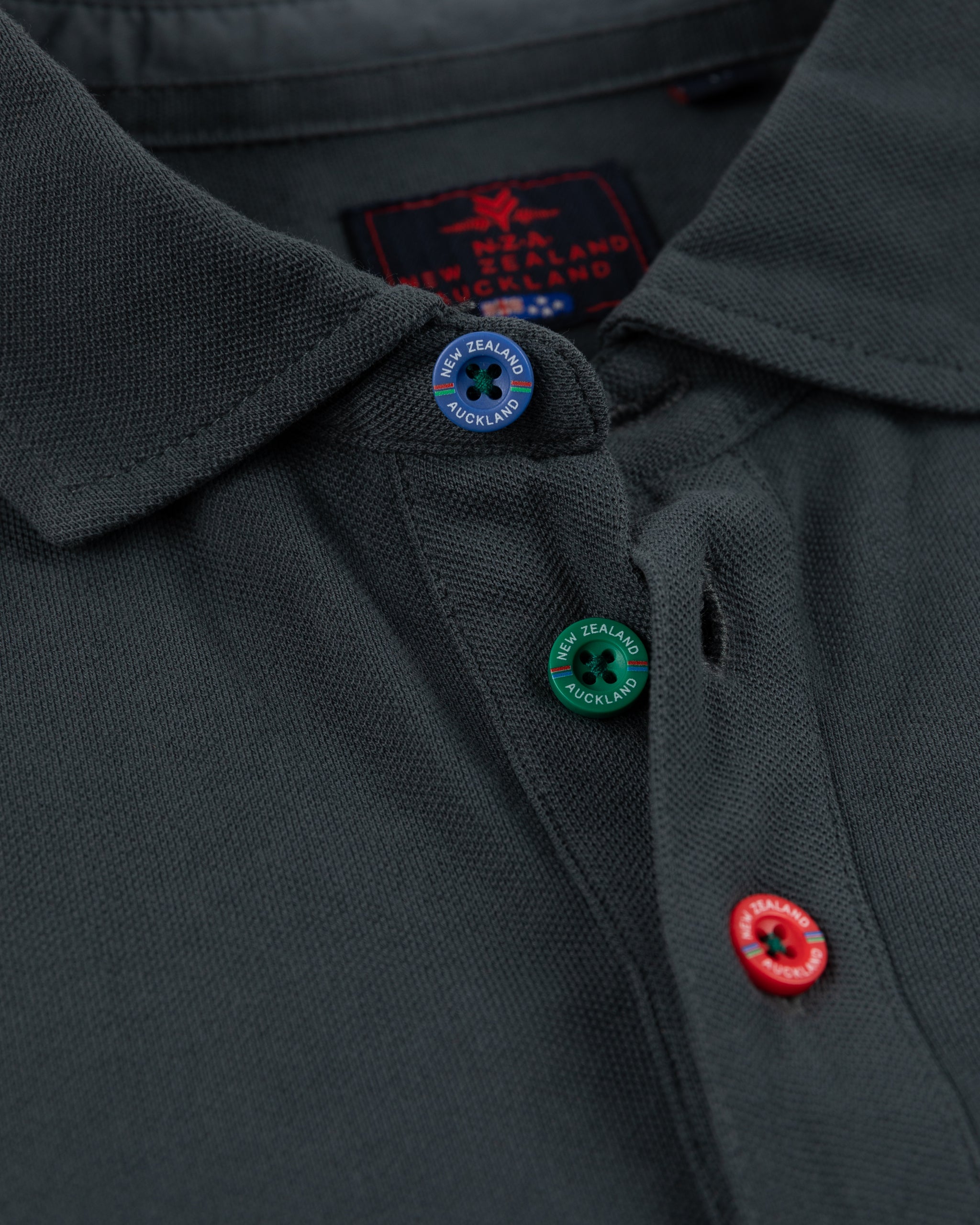 NZA Heritage cotton polo shirt - Green Grey NZA Heritage cotton polo shirt - Green Grey