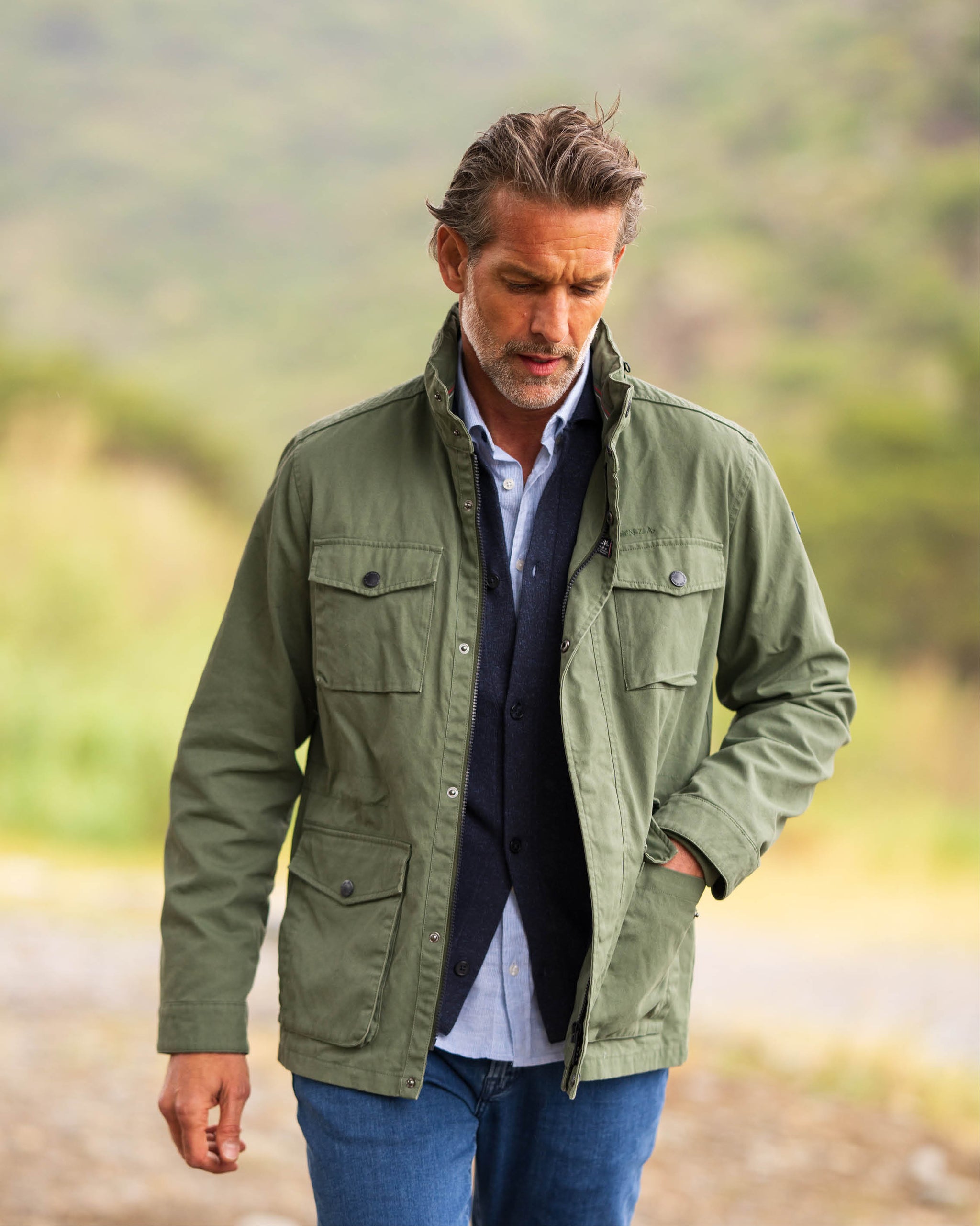Veste field en coton vert Veste field en coton vert