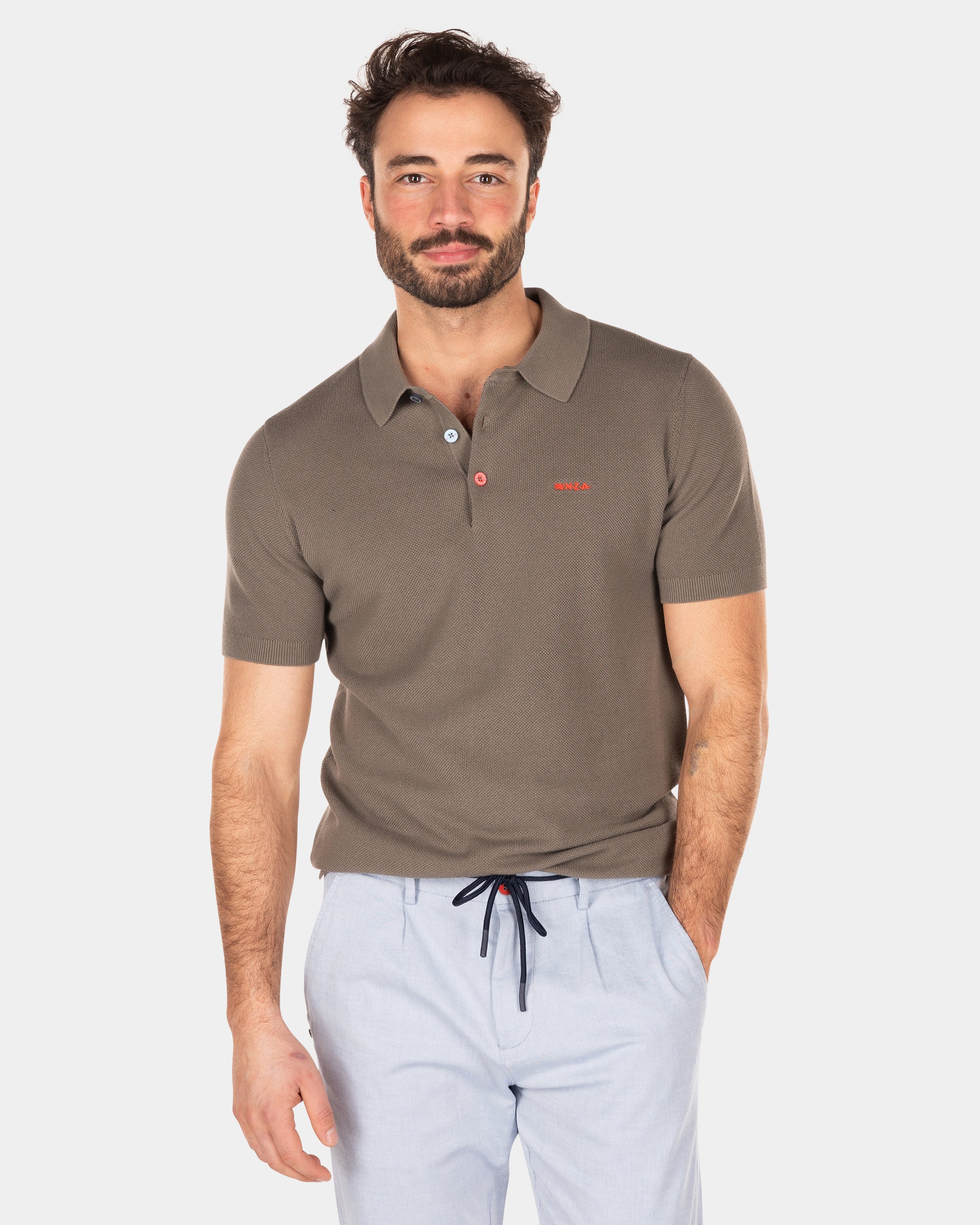 Effen polo met korte mouw - Misty Army Effen polo met korte mouw - Misty Army