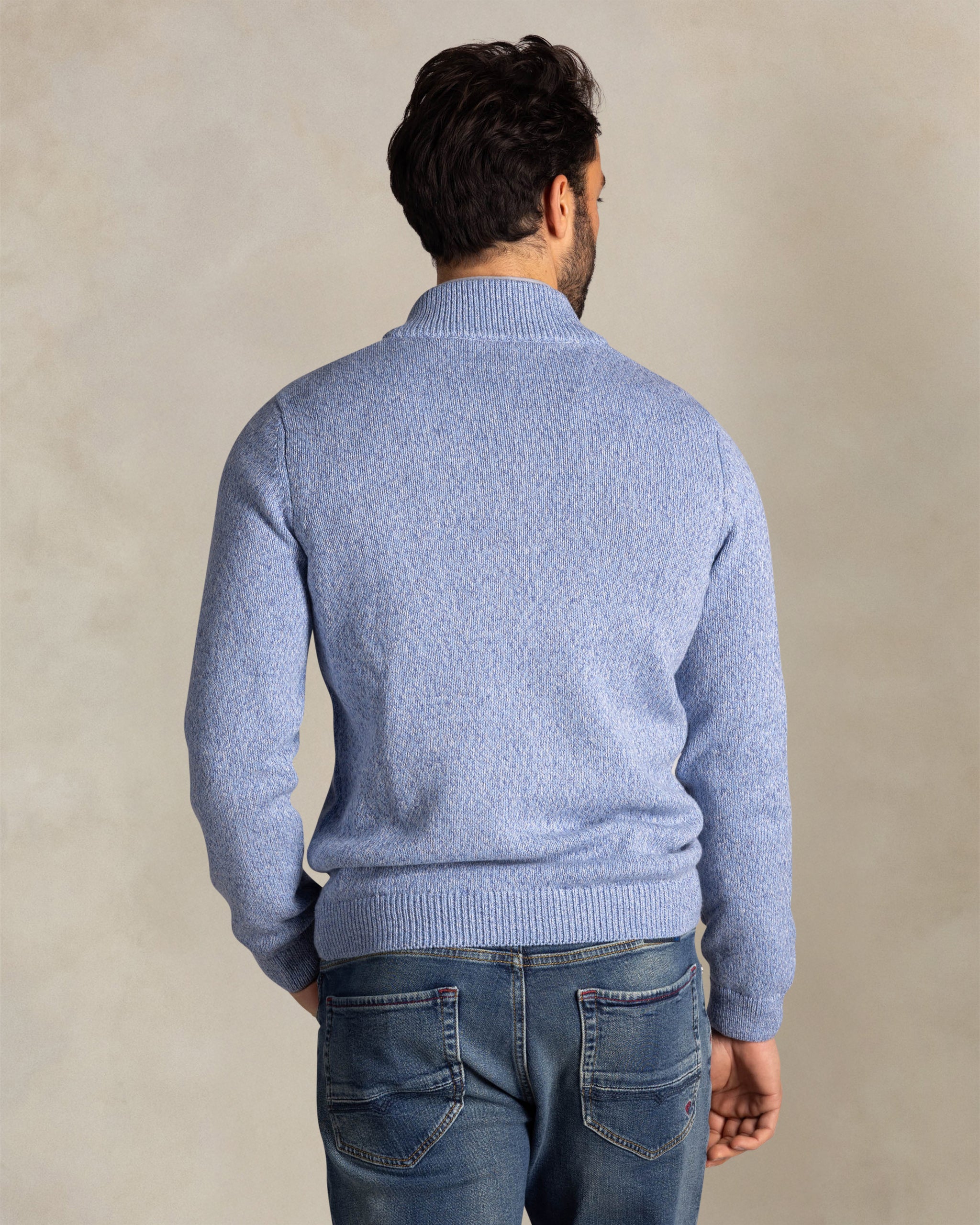Blue cotton half zip pullover Blue cotton half zip pullover