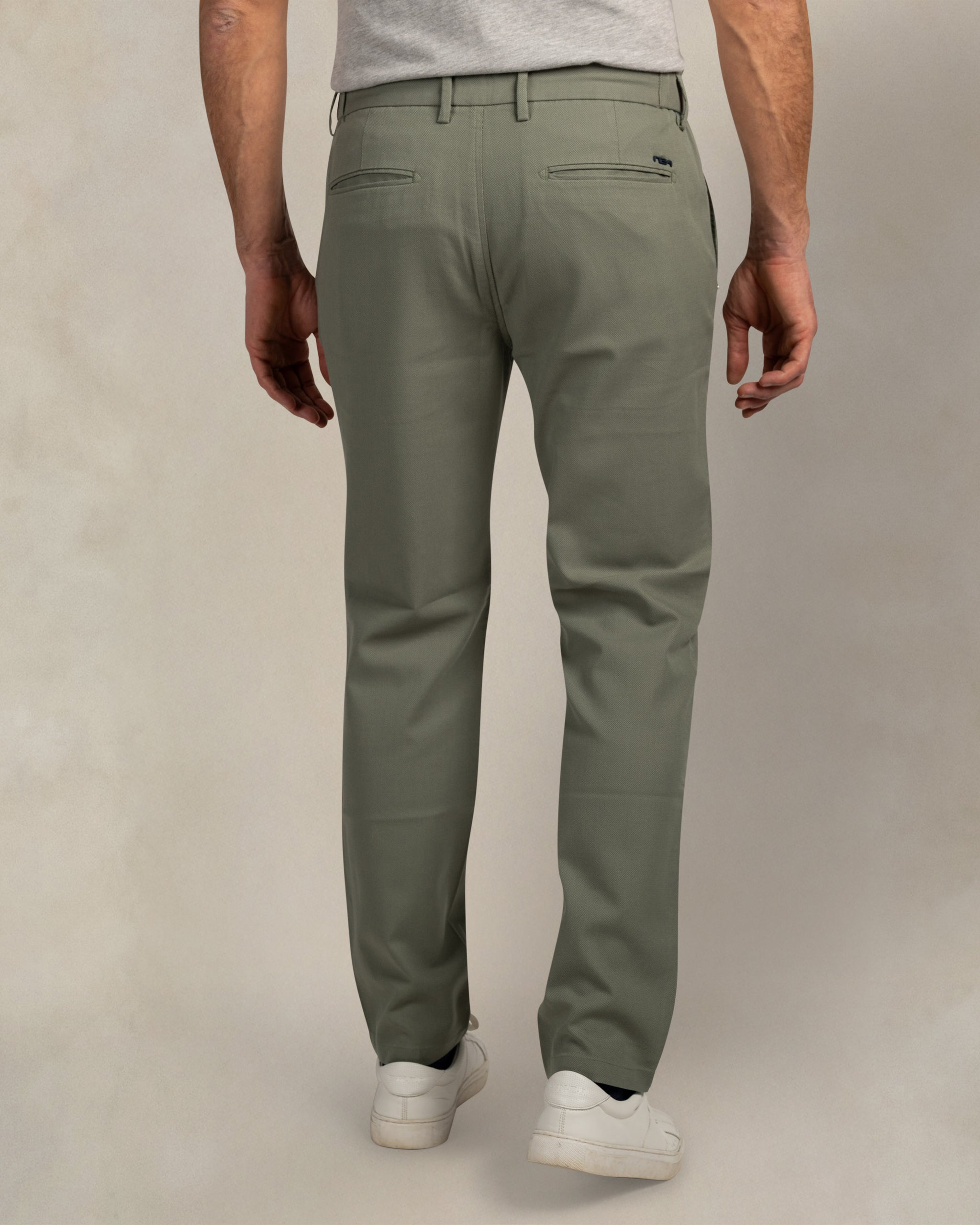 Napier groene stuctuur stretch chino Napier groene stuctuur stretch chino