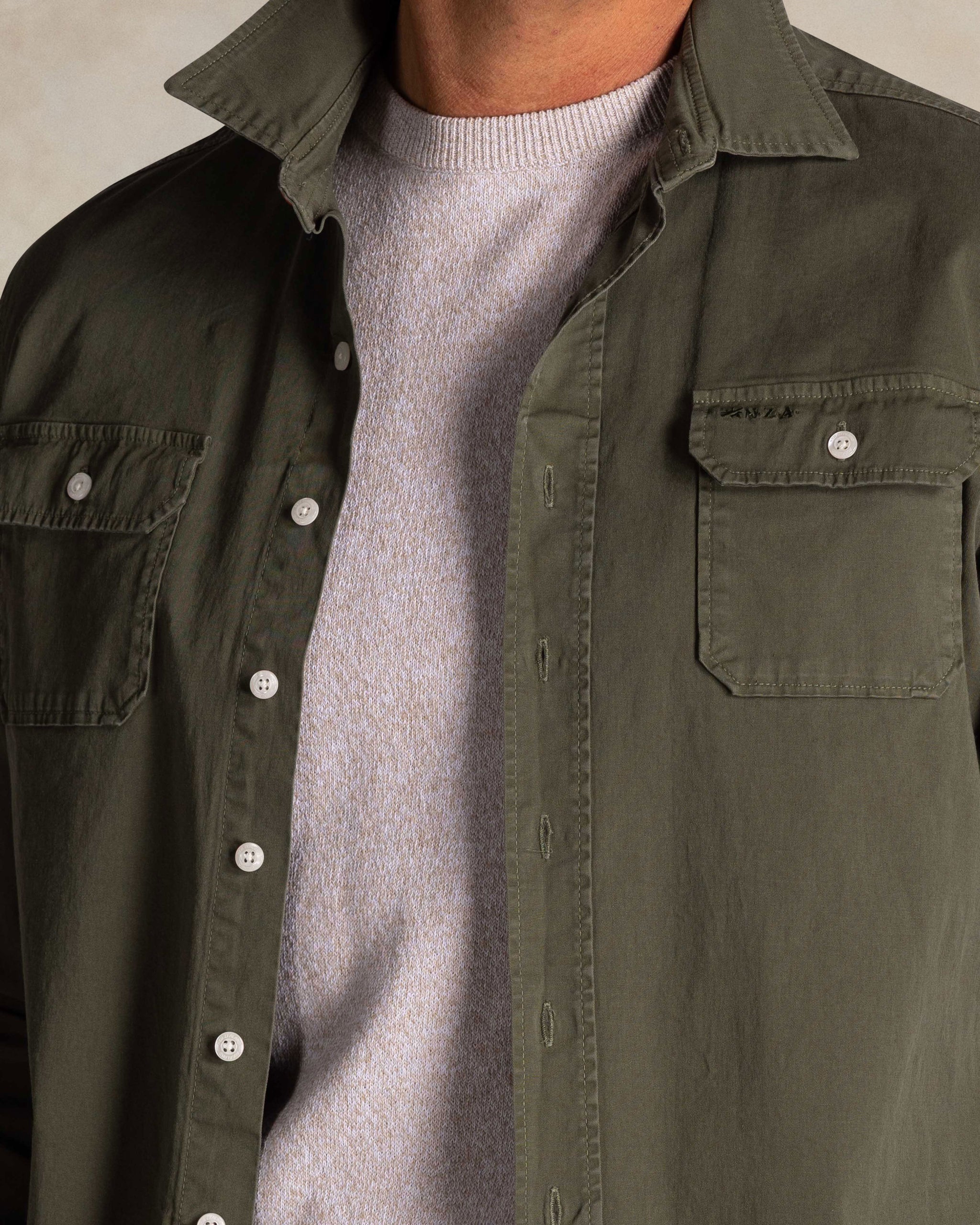 Groene katoenen stretch overhemd Groene katoenen stretch overhemd