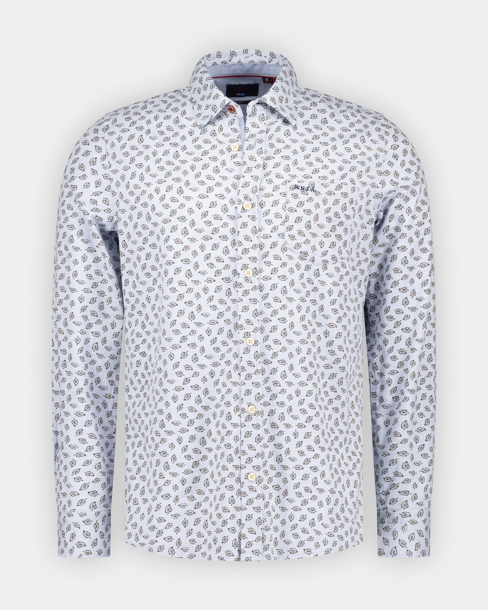 Blaues Baumwollhemd mit Print Blaues Baumwollhemd mit Print