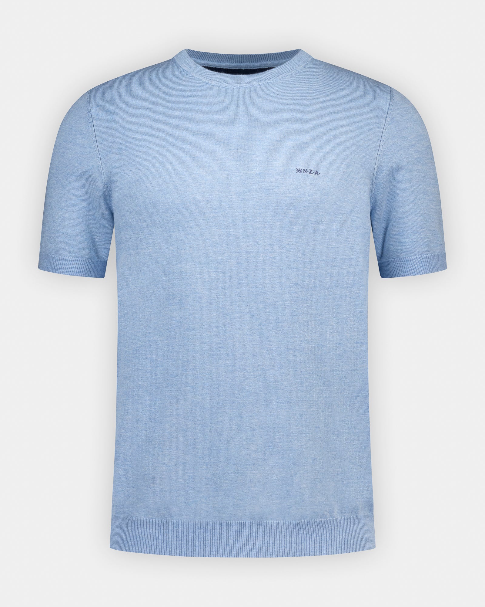T-shirt en tricot extensible bleu clair T-shirt en tricot extensible bleu clair