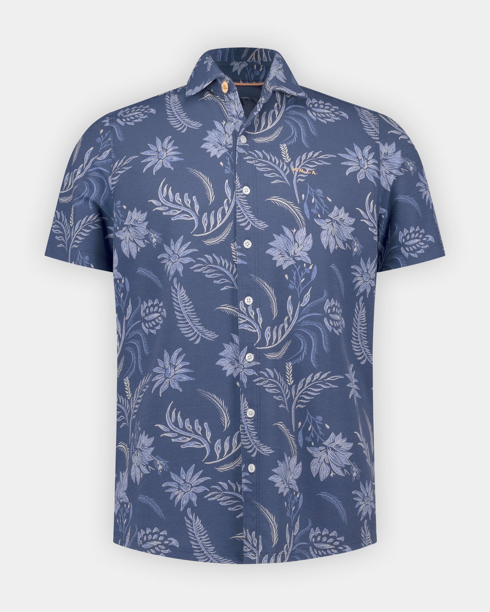 Chemise piqué bleue à manches courtes Chemise piqué bleue à manches courtes