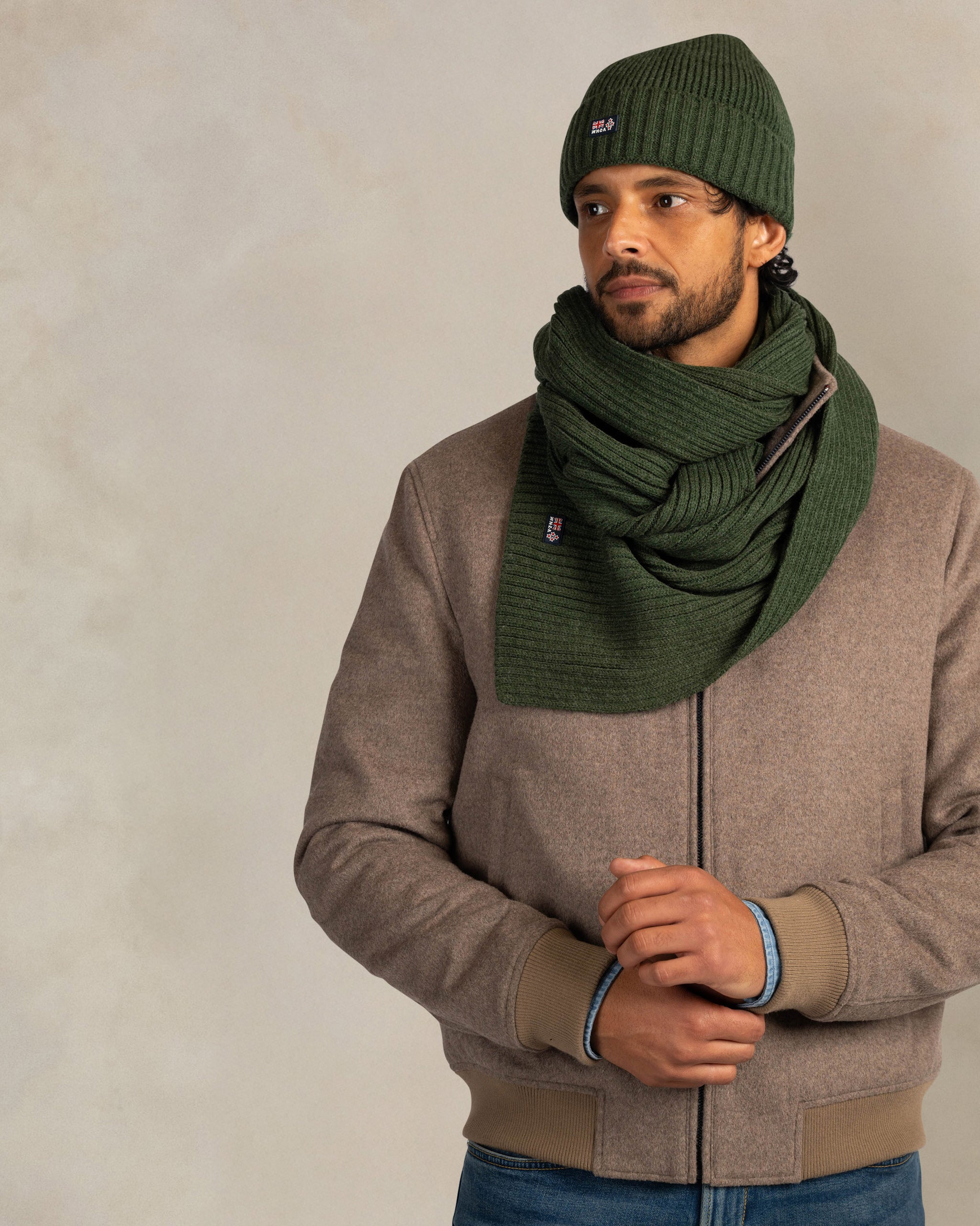 Dark green wool blend scarf Dark green wool blend scarf