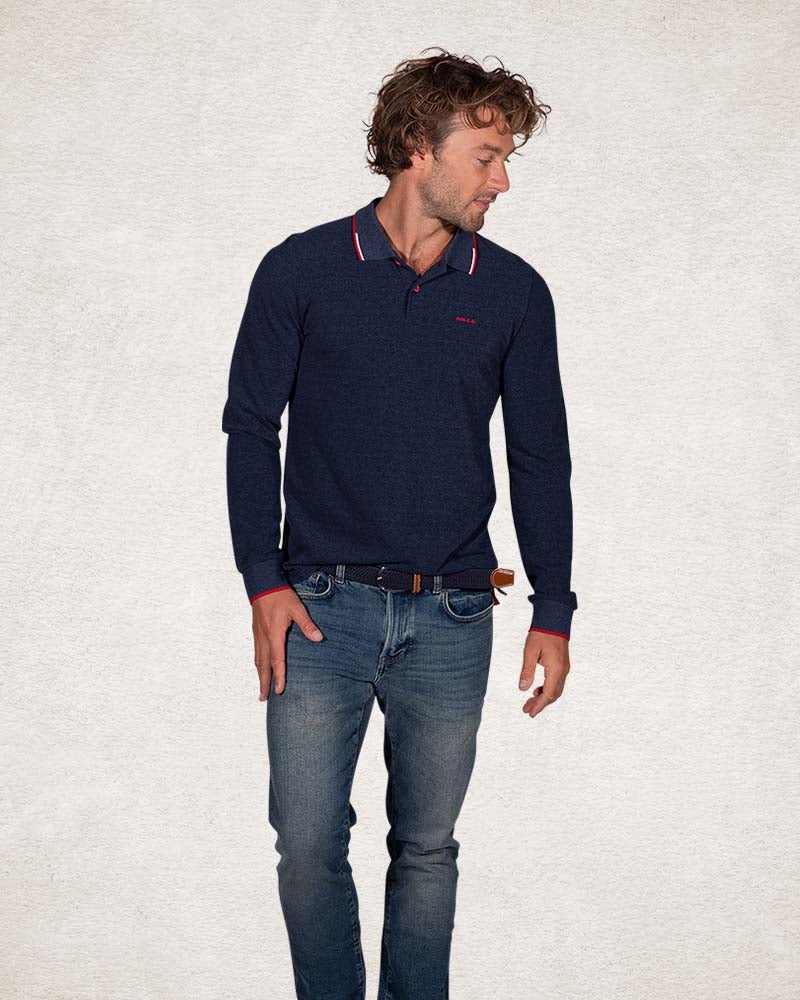 Plain cotton rugby shirt - Pitch Navy Plain cotton rugby shirt - Pitch Navy