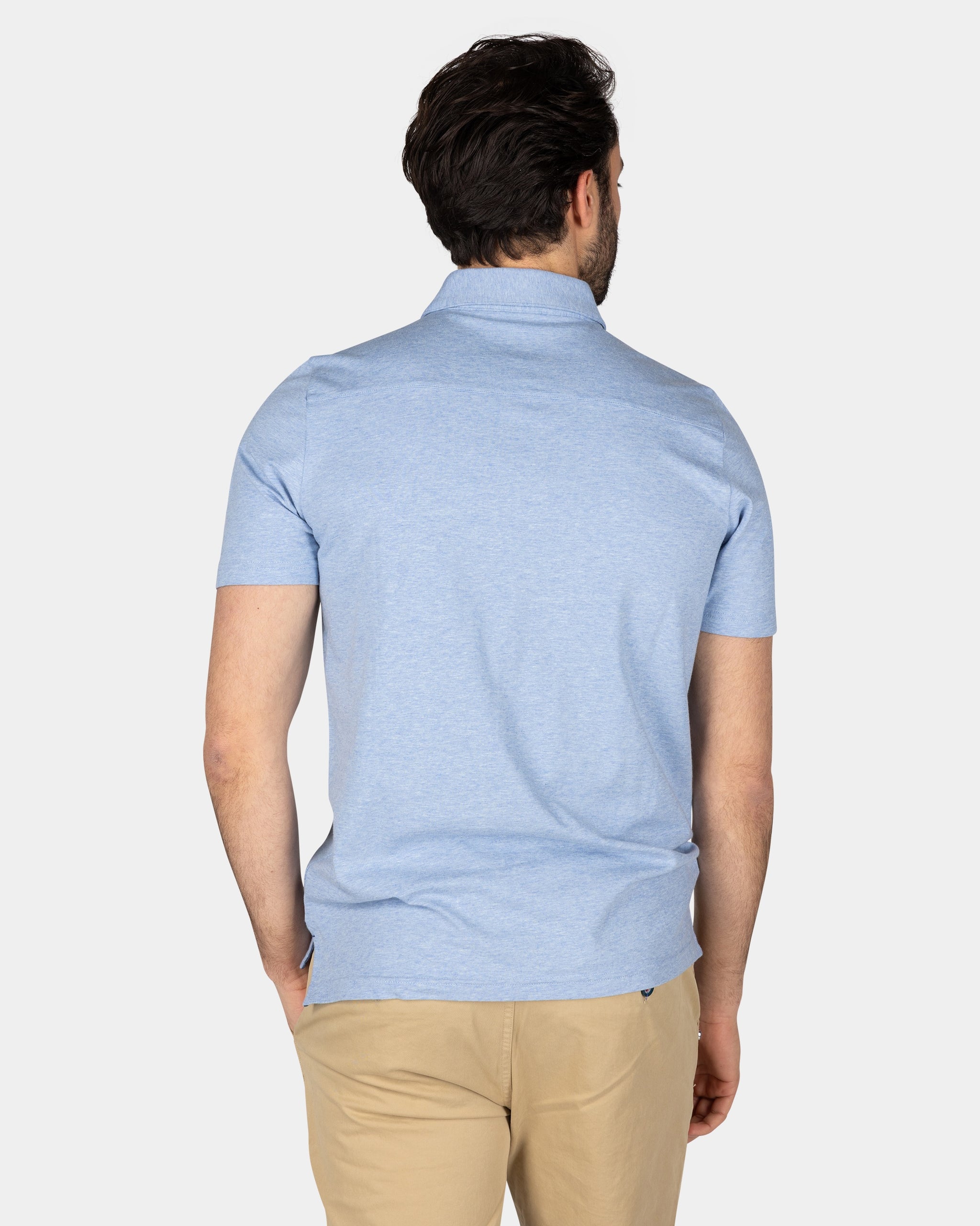 Bright blue cotton polo with stretch Bright blue cotton polo with stretch