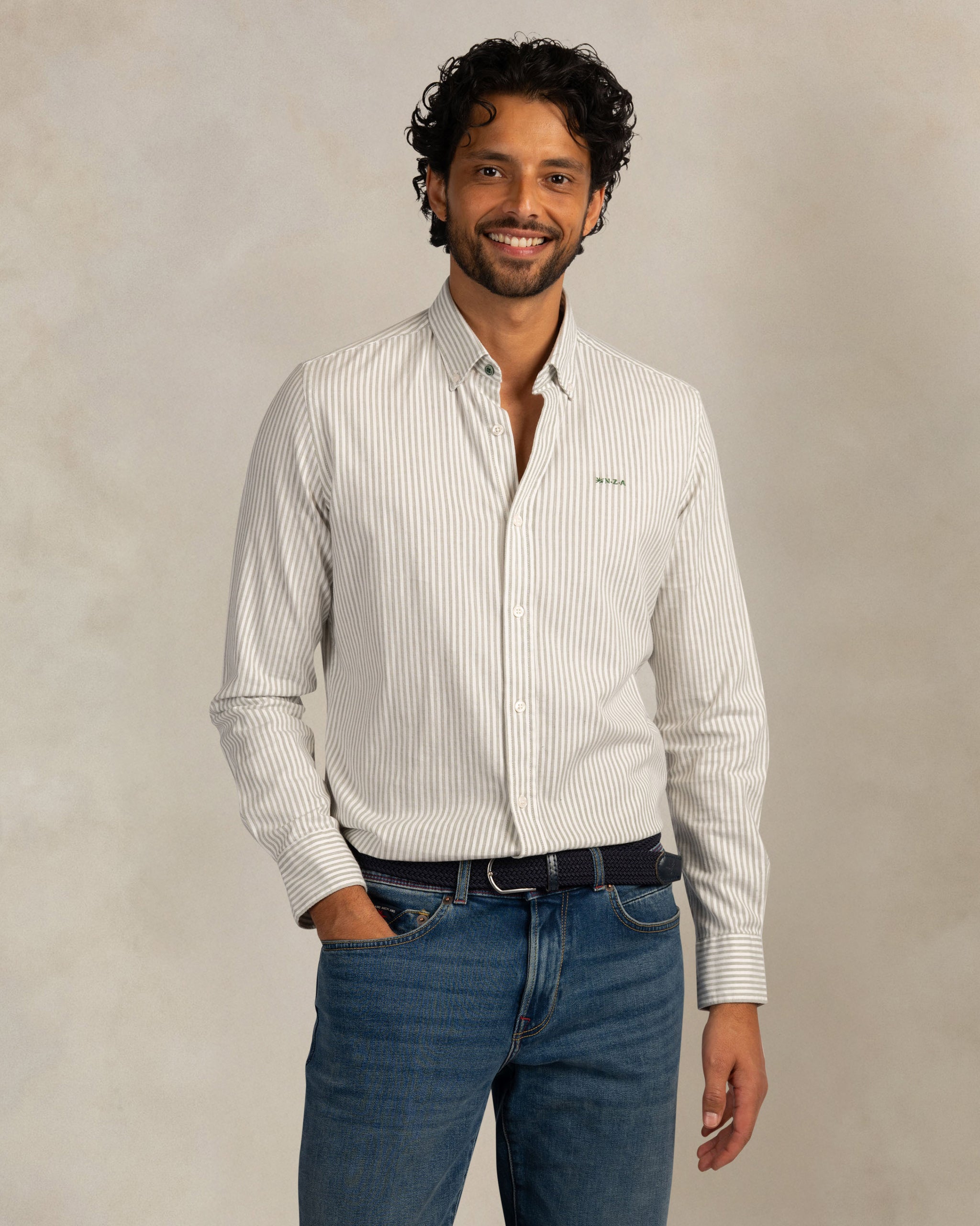 Light green cotton stretch shirt Light green cotton stretch shirt