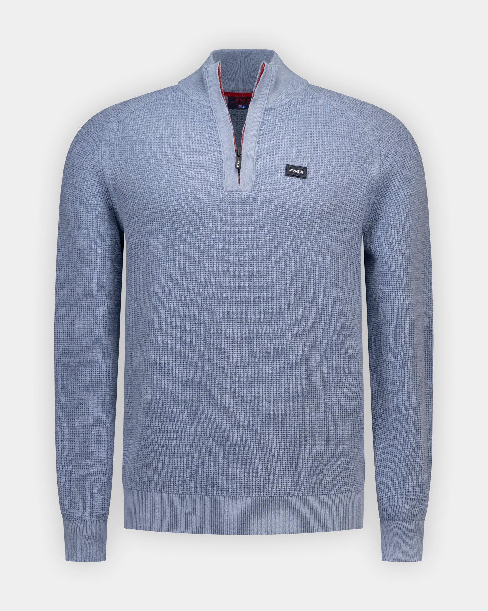 Hellblaue Baumwoll-Quarter-Zip-Pullover Hellblaue Baumwoll-Quarter-Zip-Pullover