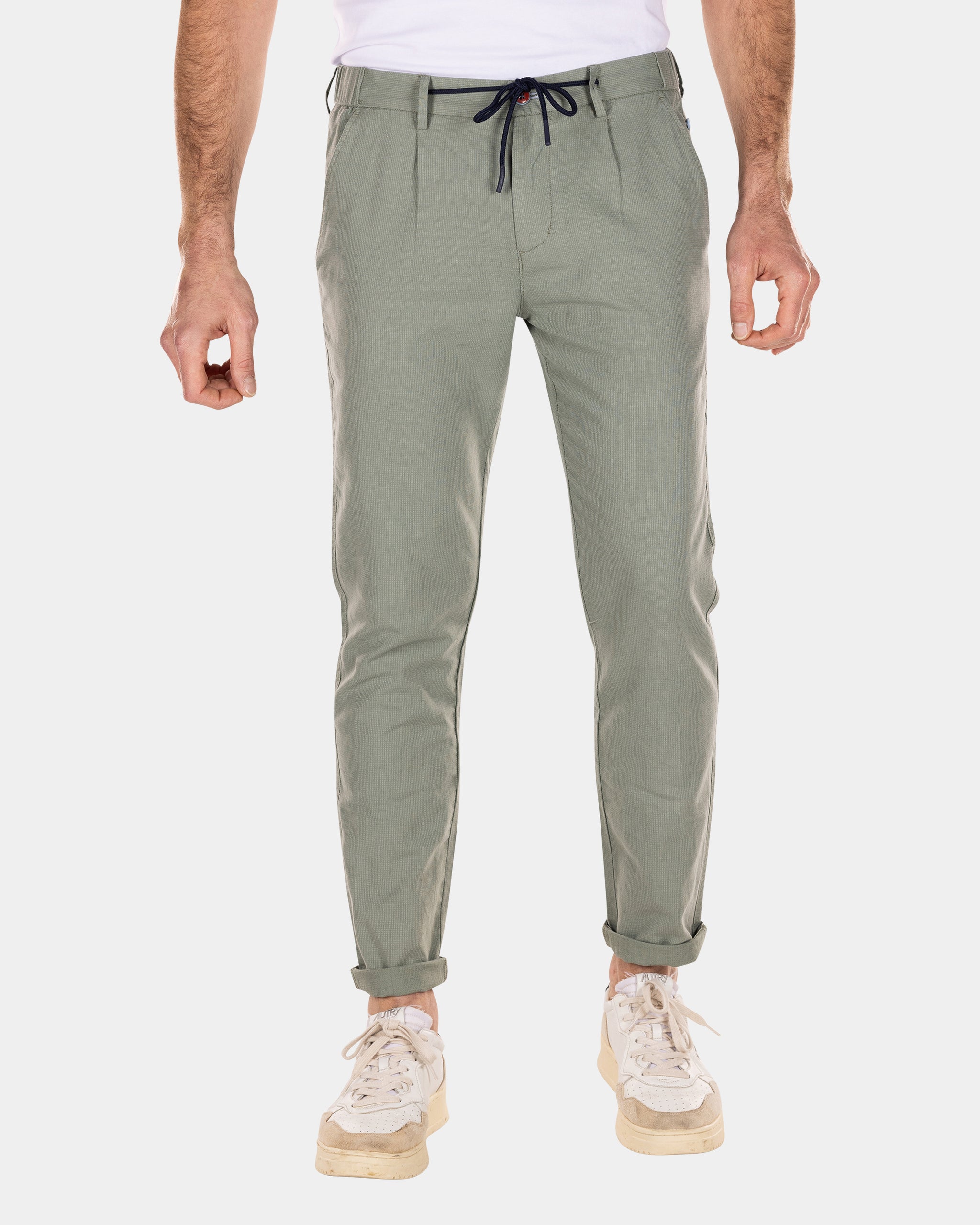 Cotton linen chino - Mellow Army Cotton linen chino - Mellow Army