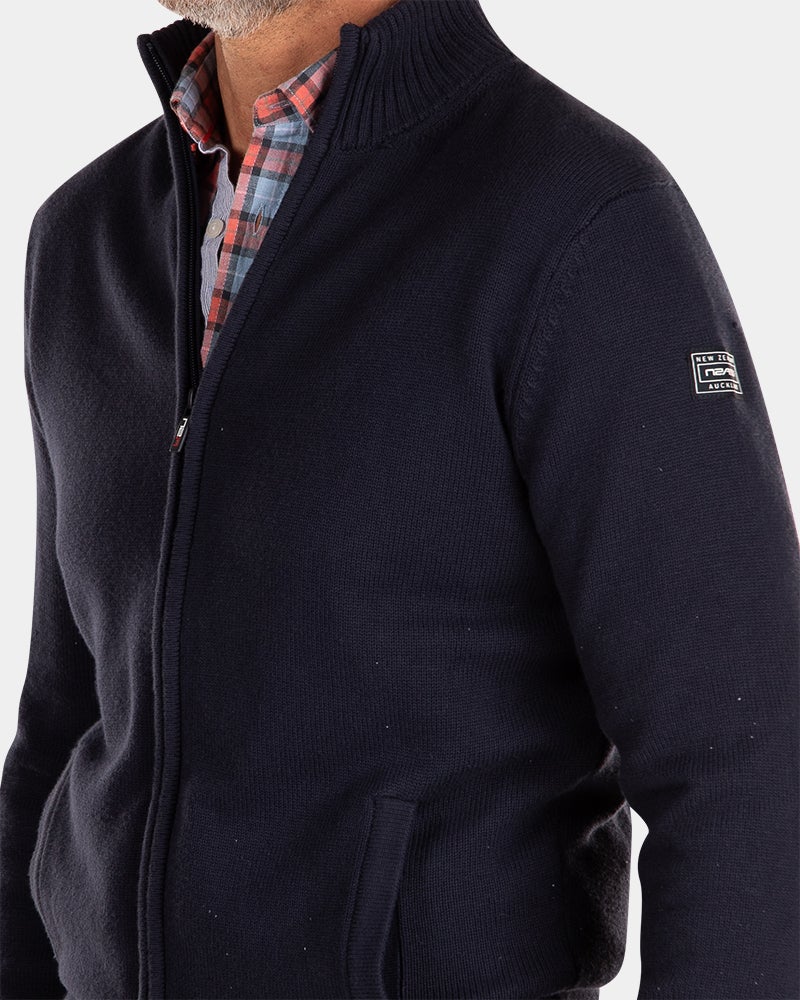 Cardigan tricoté avec fermeture éclair - Traditional Navy Cardigan tricoté avec fermeture éclair - Traditional Navy