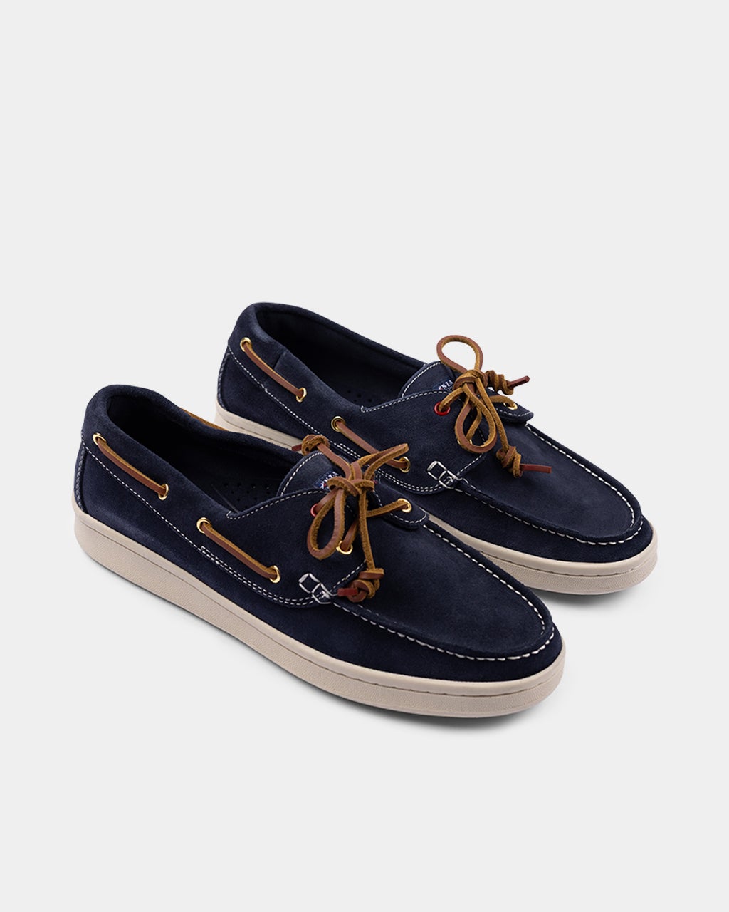 Blaue Leder-Bootsschuhe Blaue Leder-Bootsschuhe