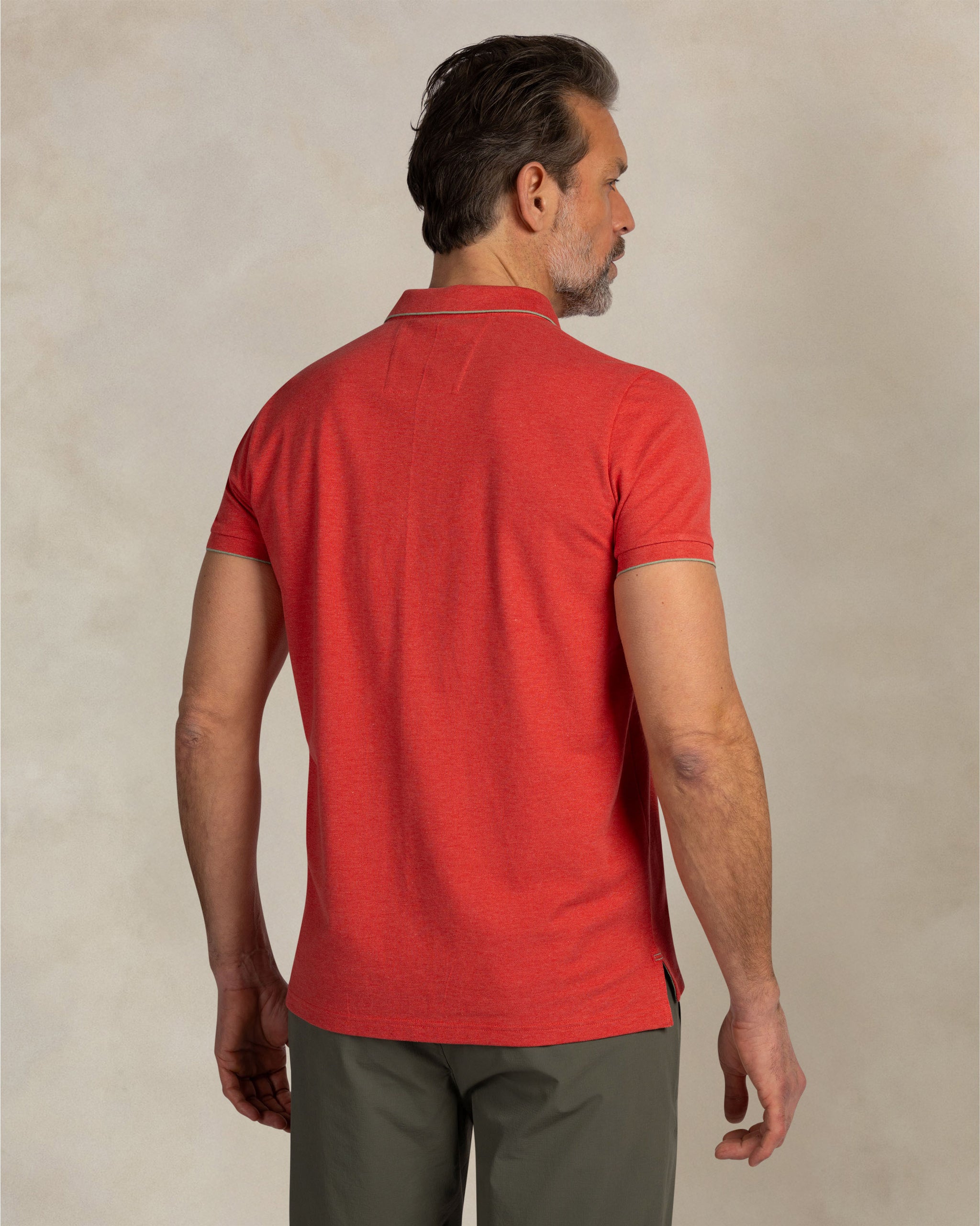 Polo rojo de algodón elástico Polo rojo de algodón elástico