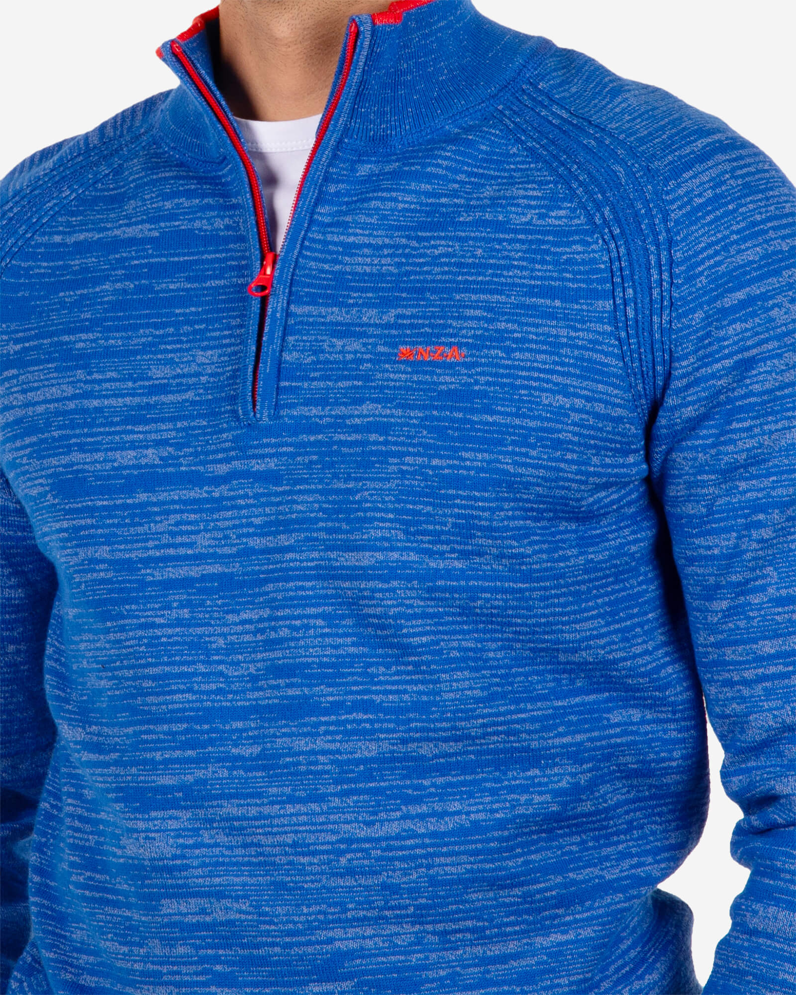 Baumwollpullover mit Reißverschluss Grey - Blizzard Blue Baumwollpullover mit Reißverschluss Grey - Blizzard Blue