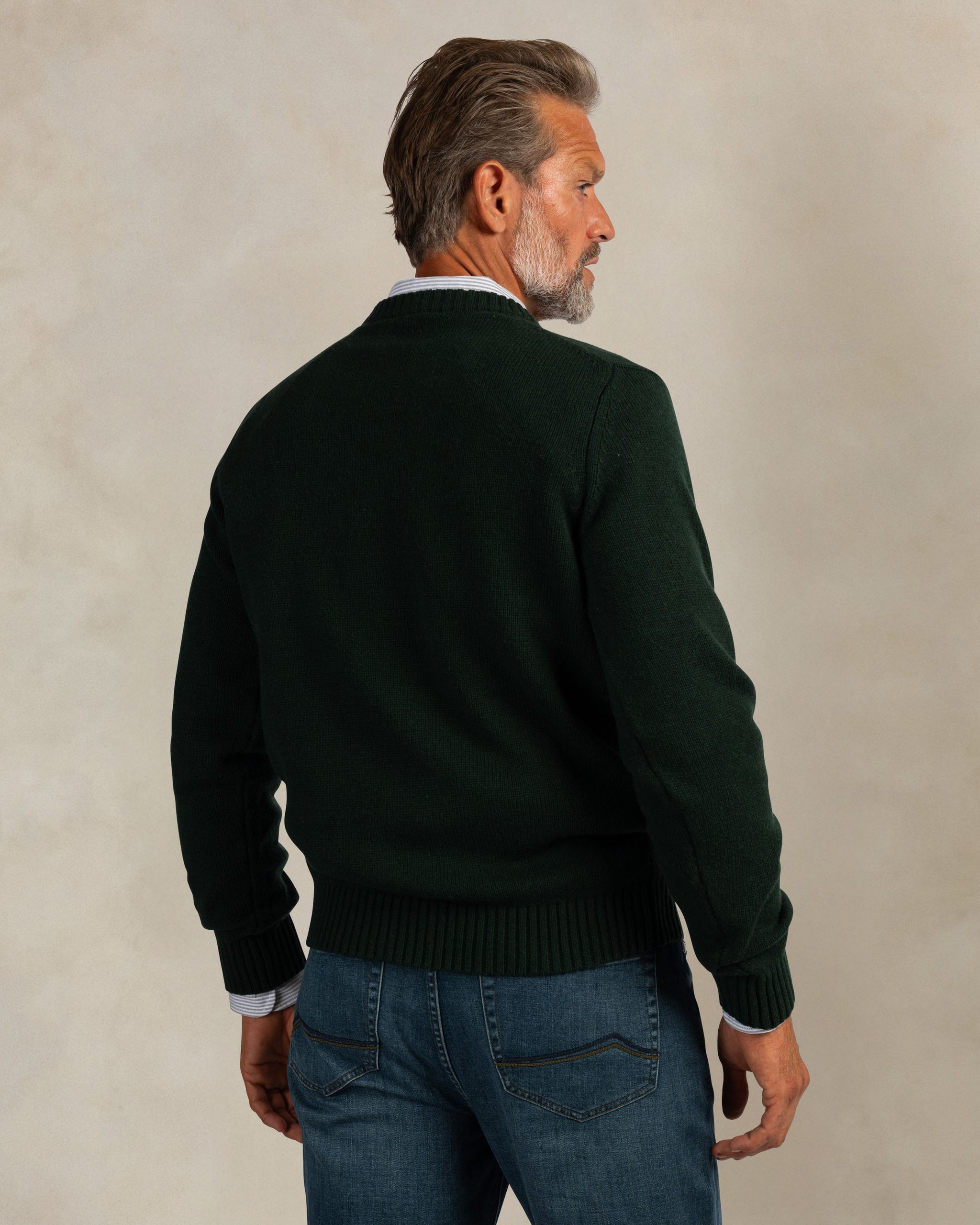 Dark green wool logo knit Dark green wool logo knit