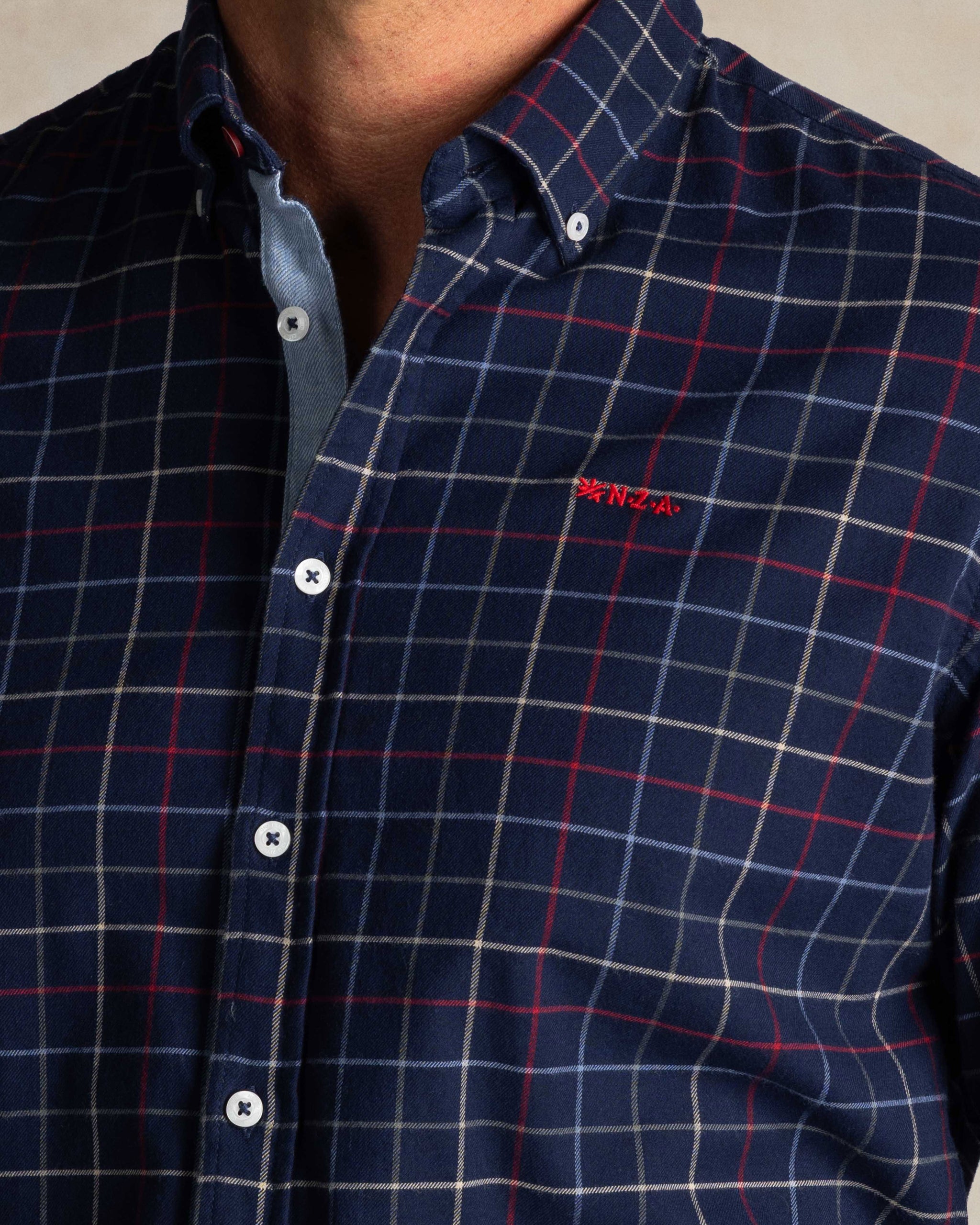 Blaues Baumwollhemd mit Stretch Blaues Baumwollhemd mit Stretch