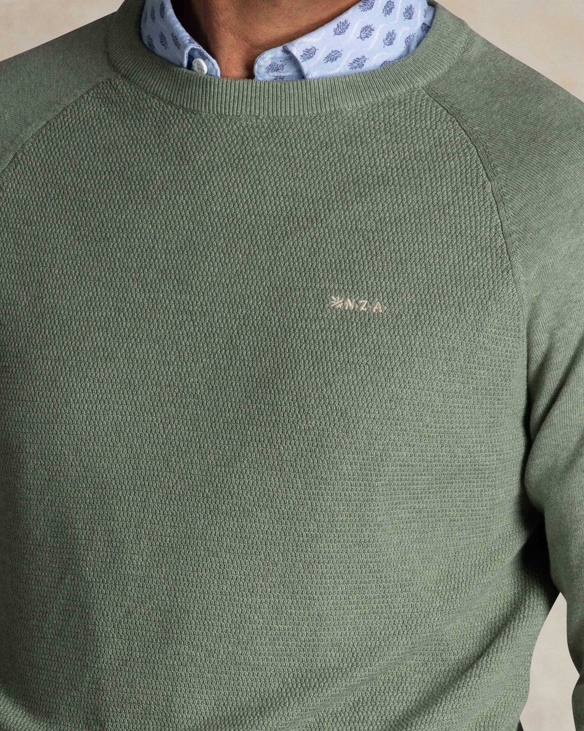 Pull col rond en coton vert Pull col rond en coton vert