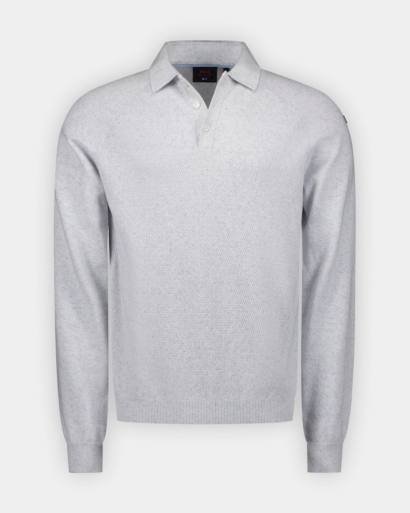 Blauwe katoenen trui met kraag Blauwe katoenen trui met kraag