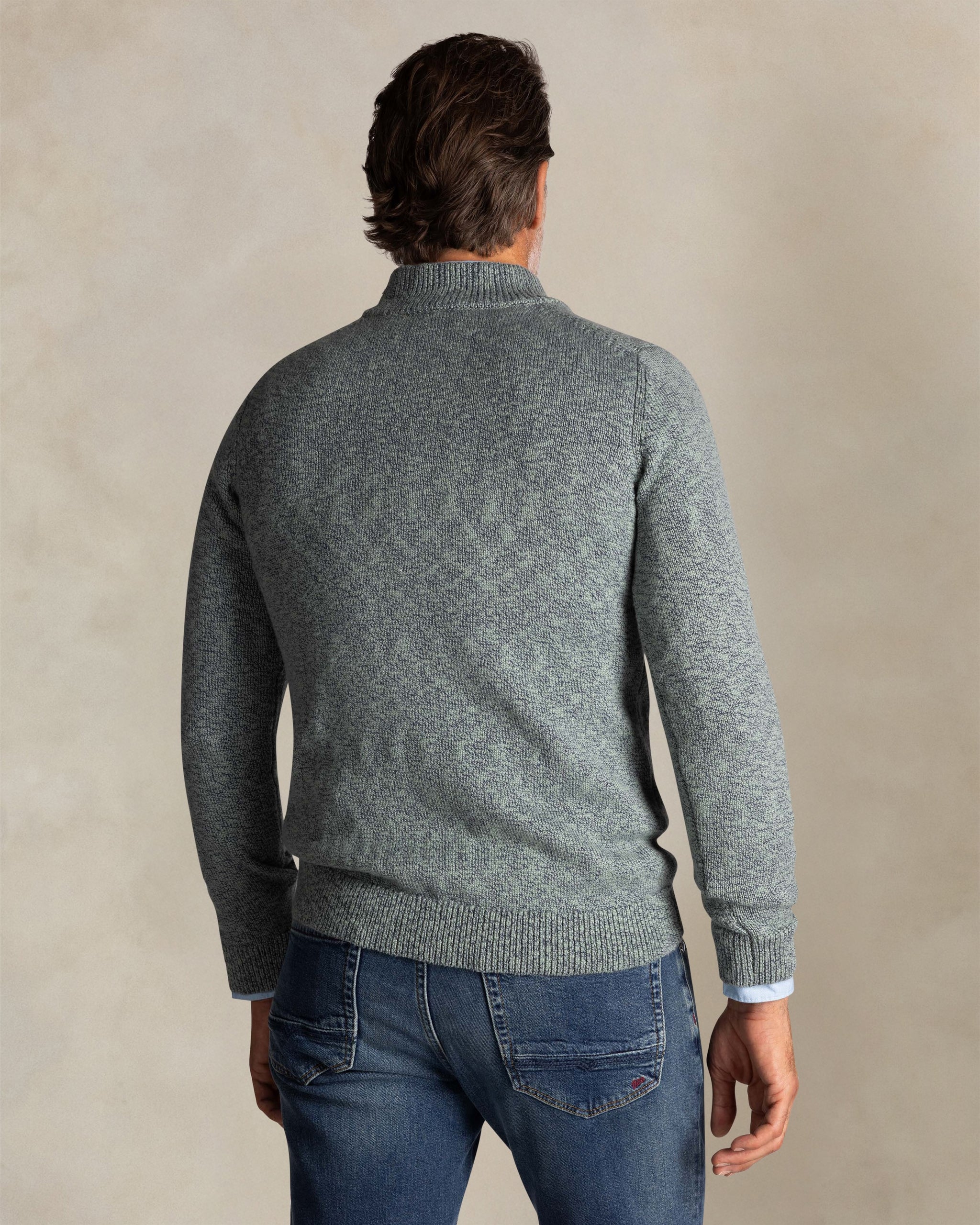 Groene katoenen half zip trui Groene katoenen half zip trui