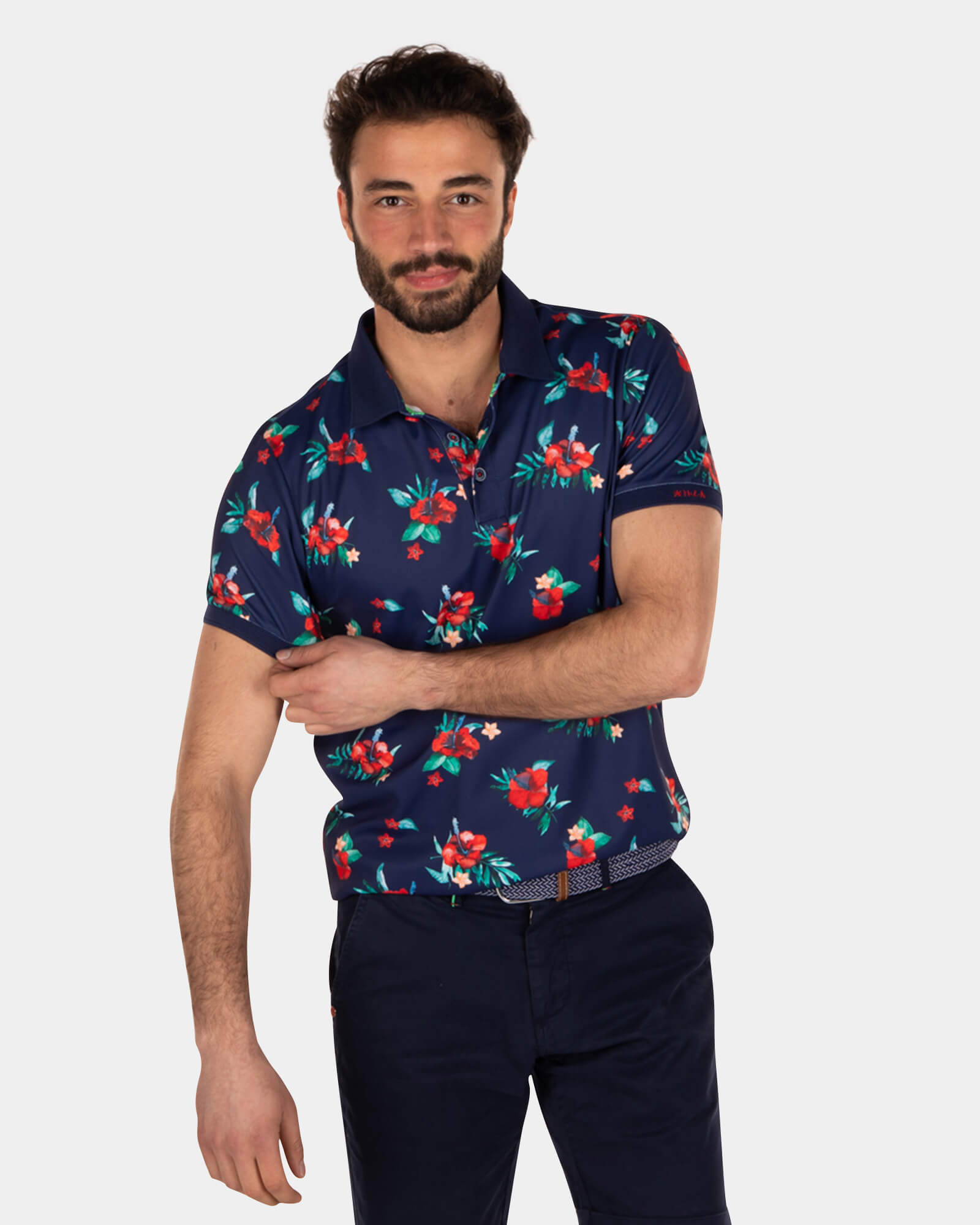Polo marino estampado flores - Key Navy Polo marino estampado flores - Key Navy