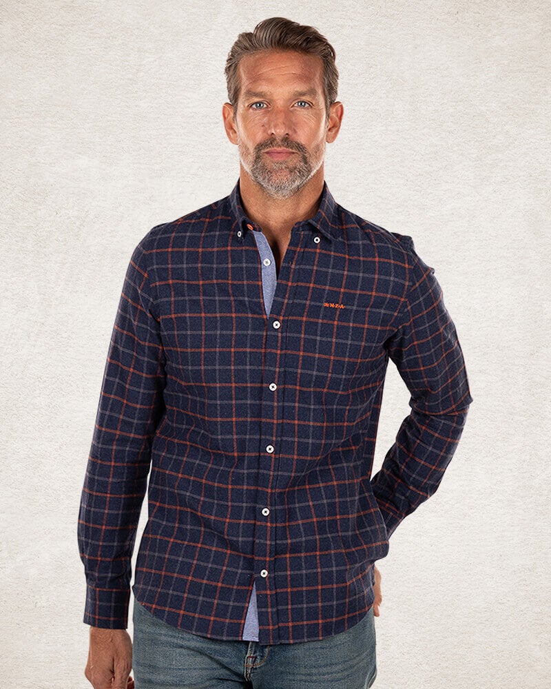 Cotton flannel shirt blue and red - Blue Multicolour Cotton flannel shirt blue and red - Blue Multicolour