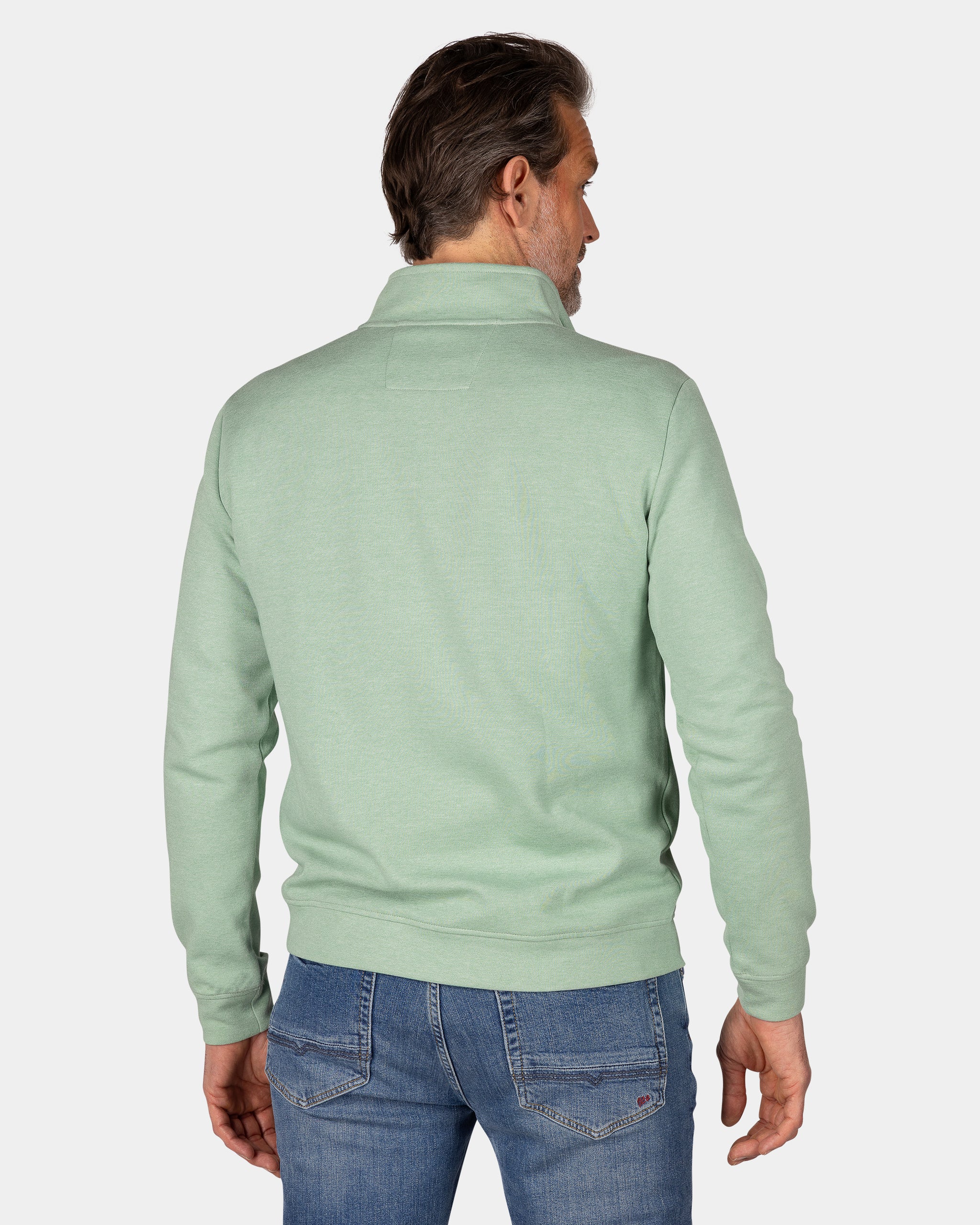 Suéter verde con cremallera media Suéter verde con cremallera media