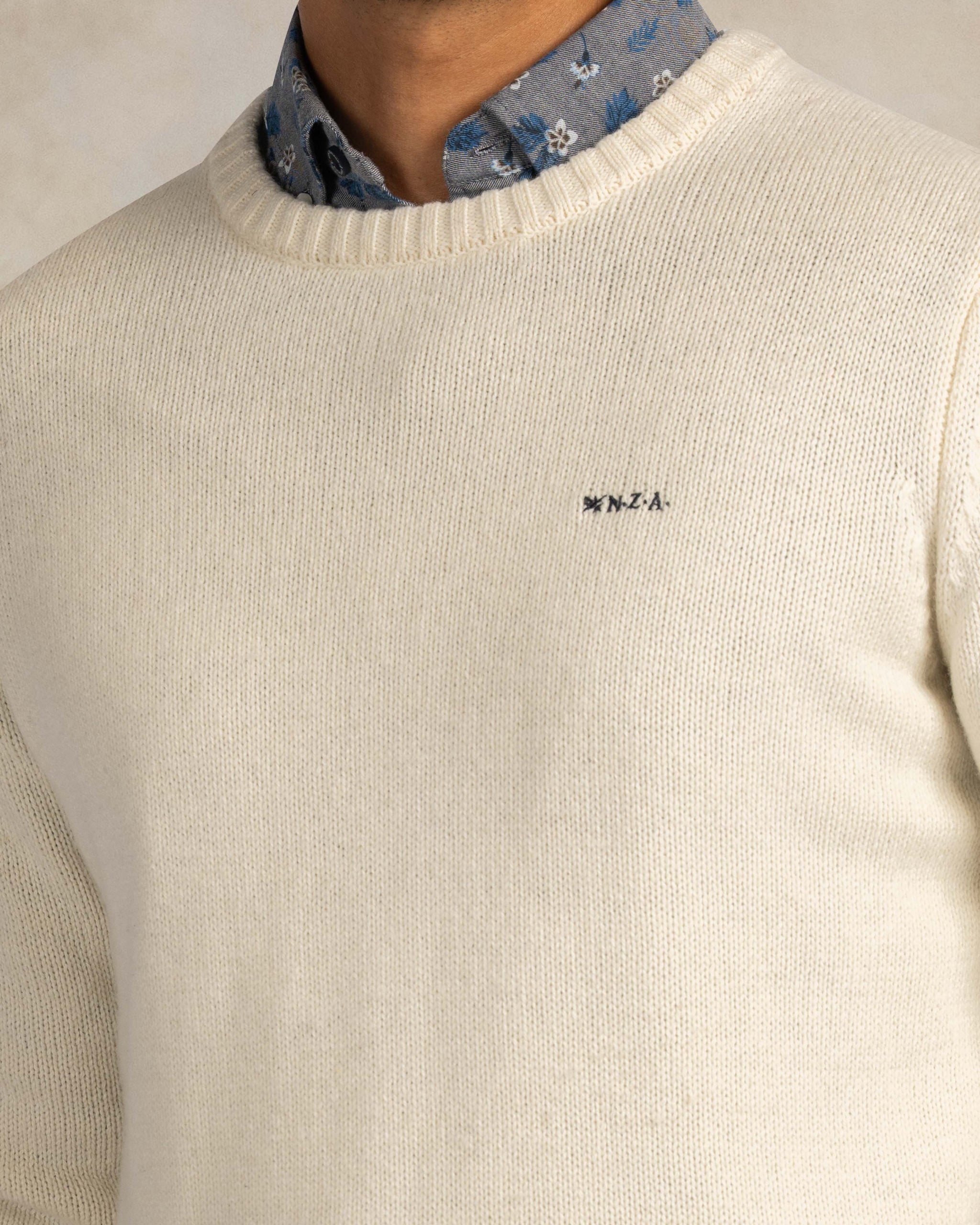 Ecru woolen zip knit Ecru woolen zip knit