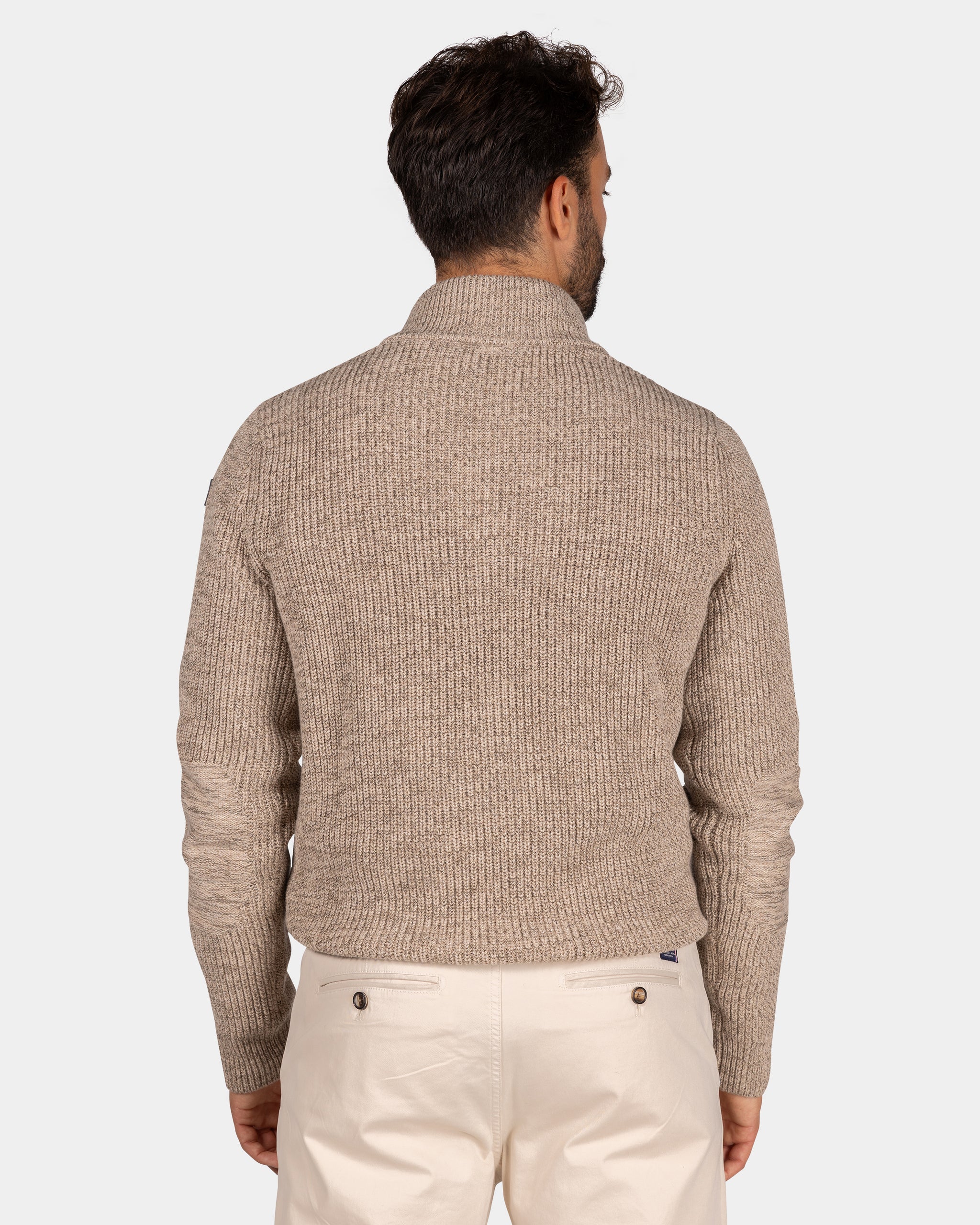Mottled brown half-zip sweater - Chestnut Mottled brown half-zip sweater - Chestnut