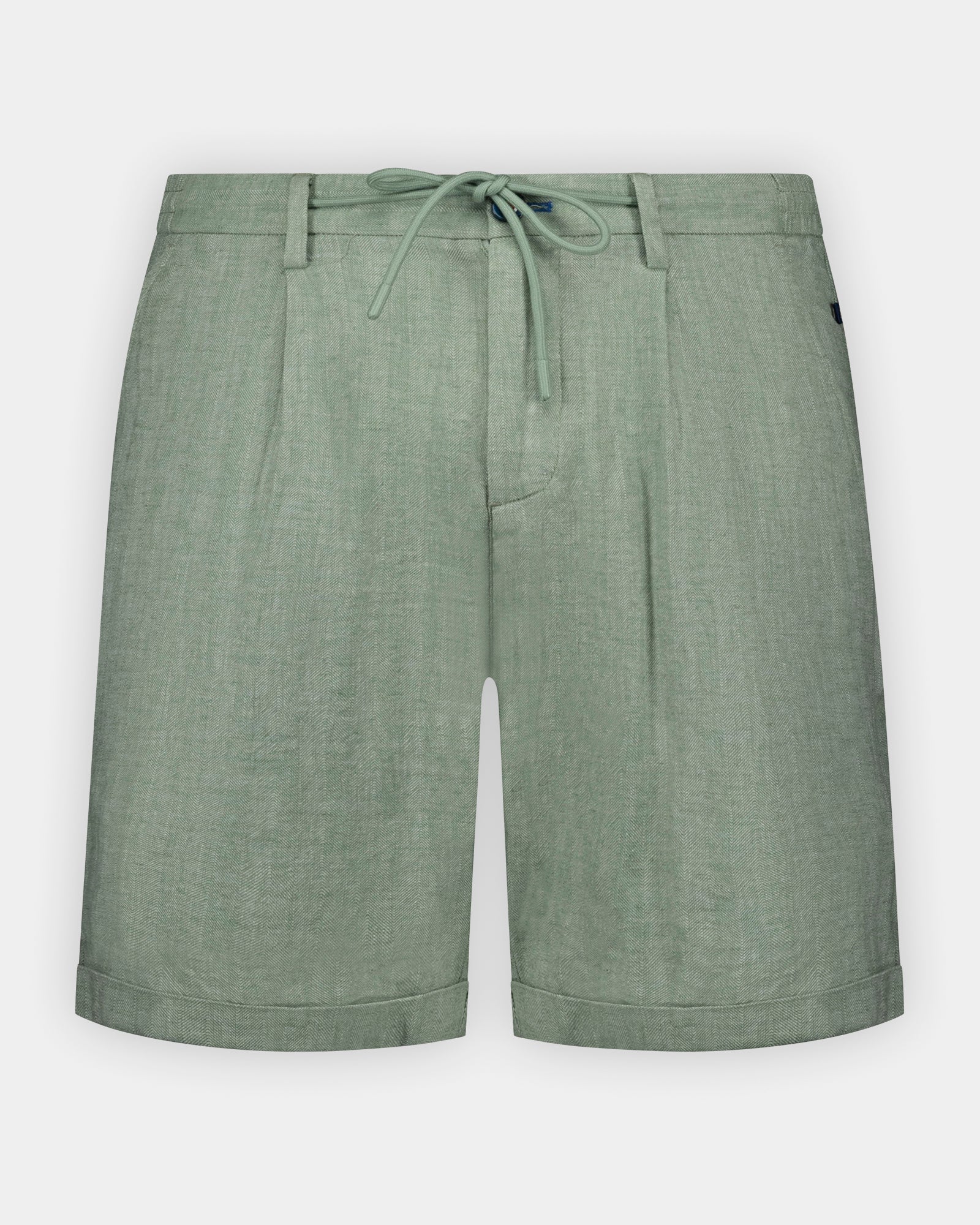 Green linen-blend chino shorts Green linen-blend chino shorts