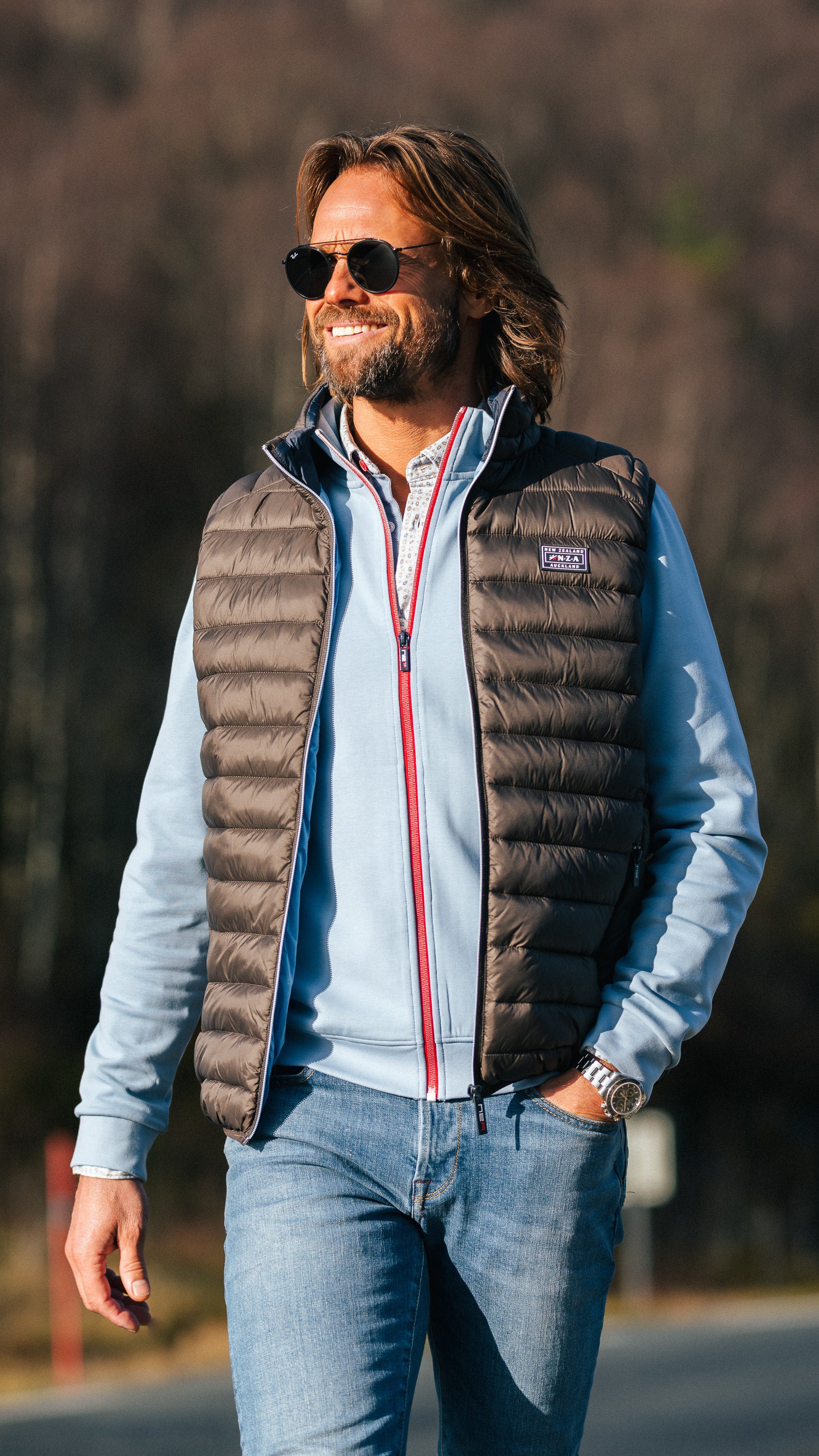 Bruine gewatteerde bodywarmer - Mud Bruine gewatteerde bodywarmer - Mud