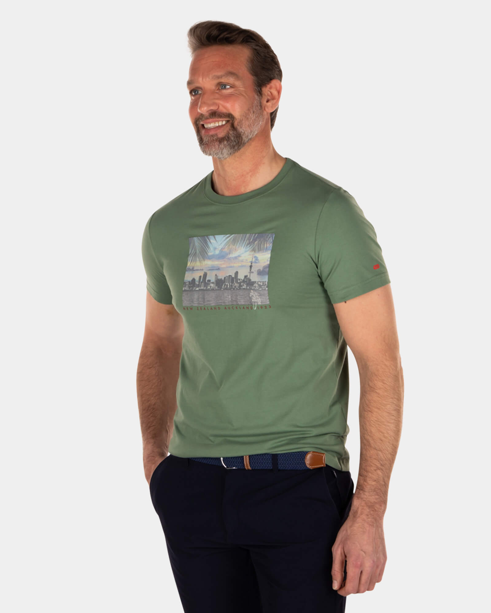 Baumwoll-T-Shirt mit Skyline-Print - Active Army Baumwoll-T-Shirt mit Skyline-Print - Active Army