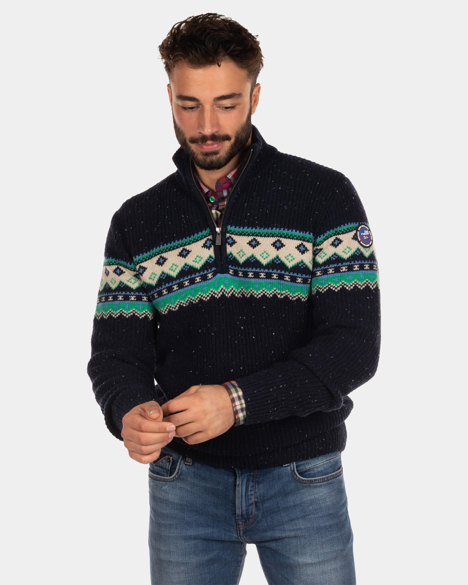 Trui met halve rits Aranga - Steady Navy Trui met halve rits Aranga - Steady Navy