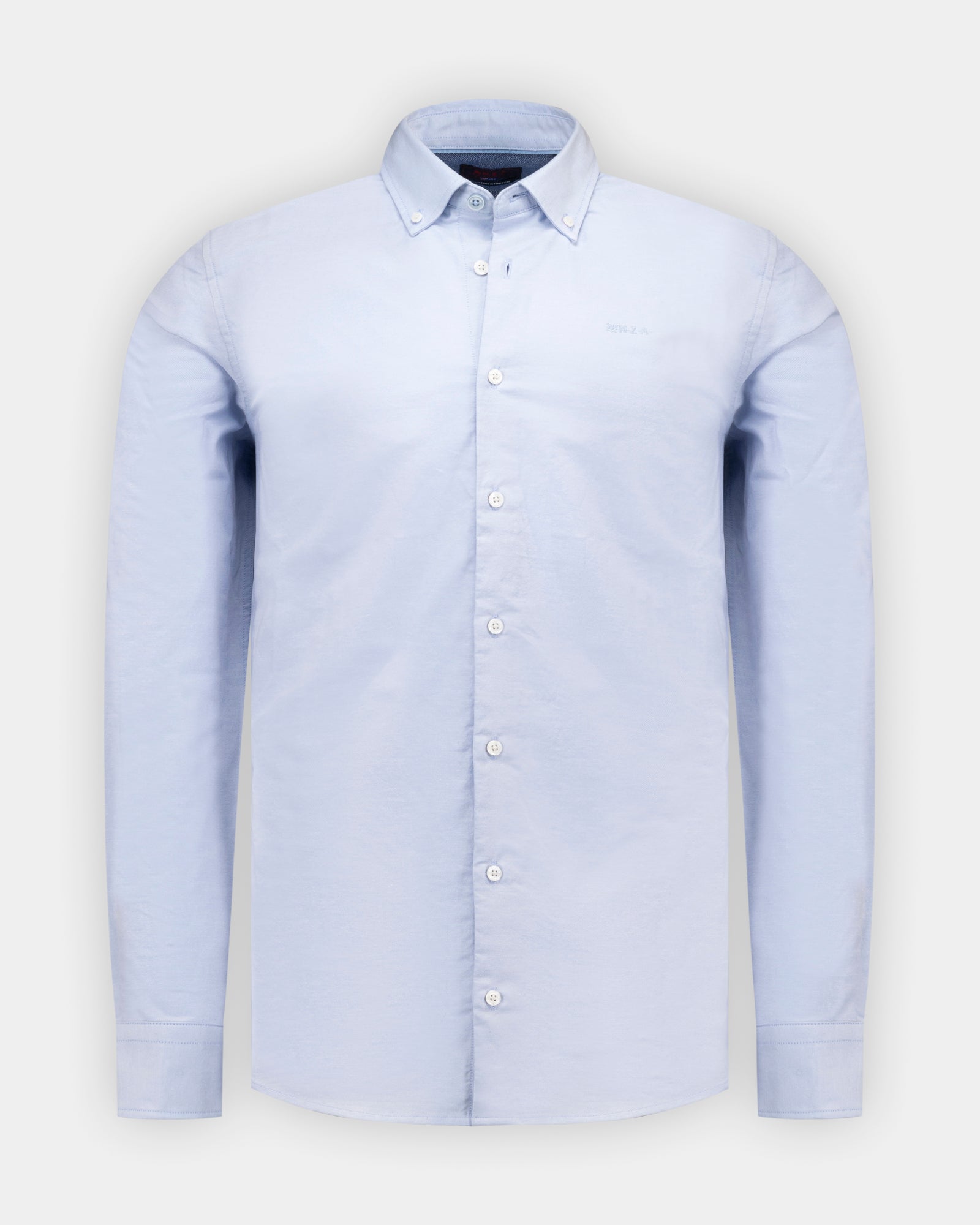Blauw katoenen stretch overhemd Blauw katoenen stretch overhemd