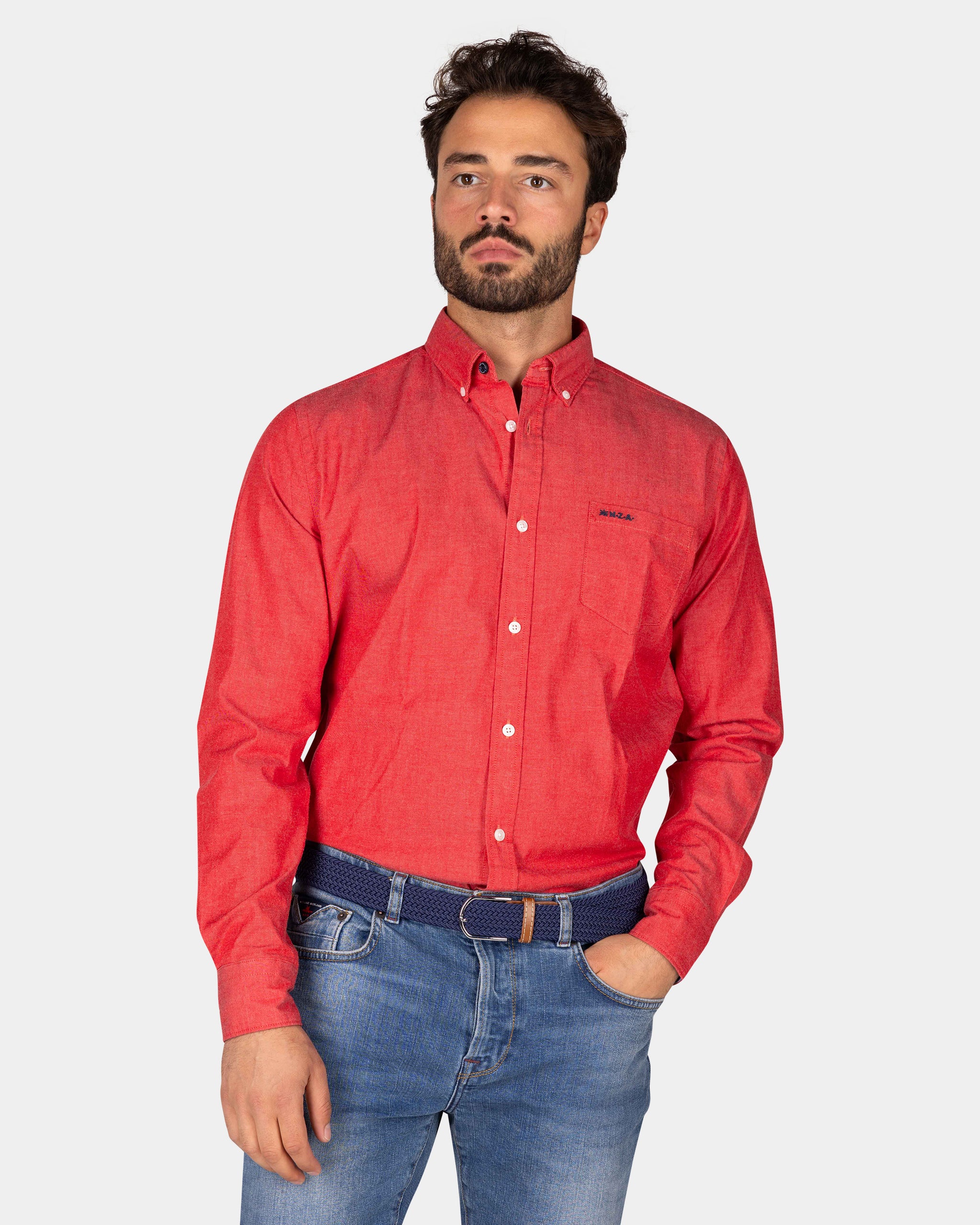 Red stretch cotton shirt - Reef Red Red stretch cotton shirt - Reef Red