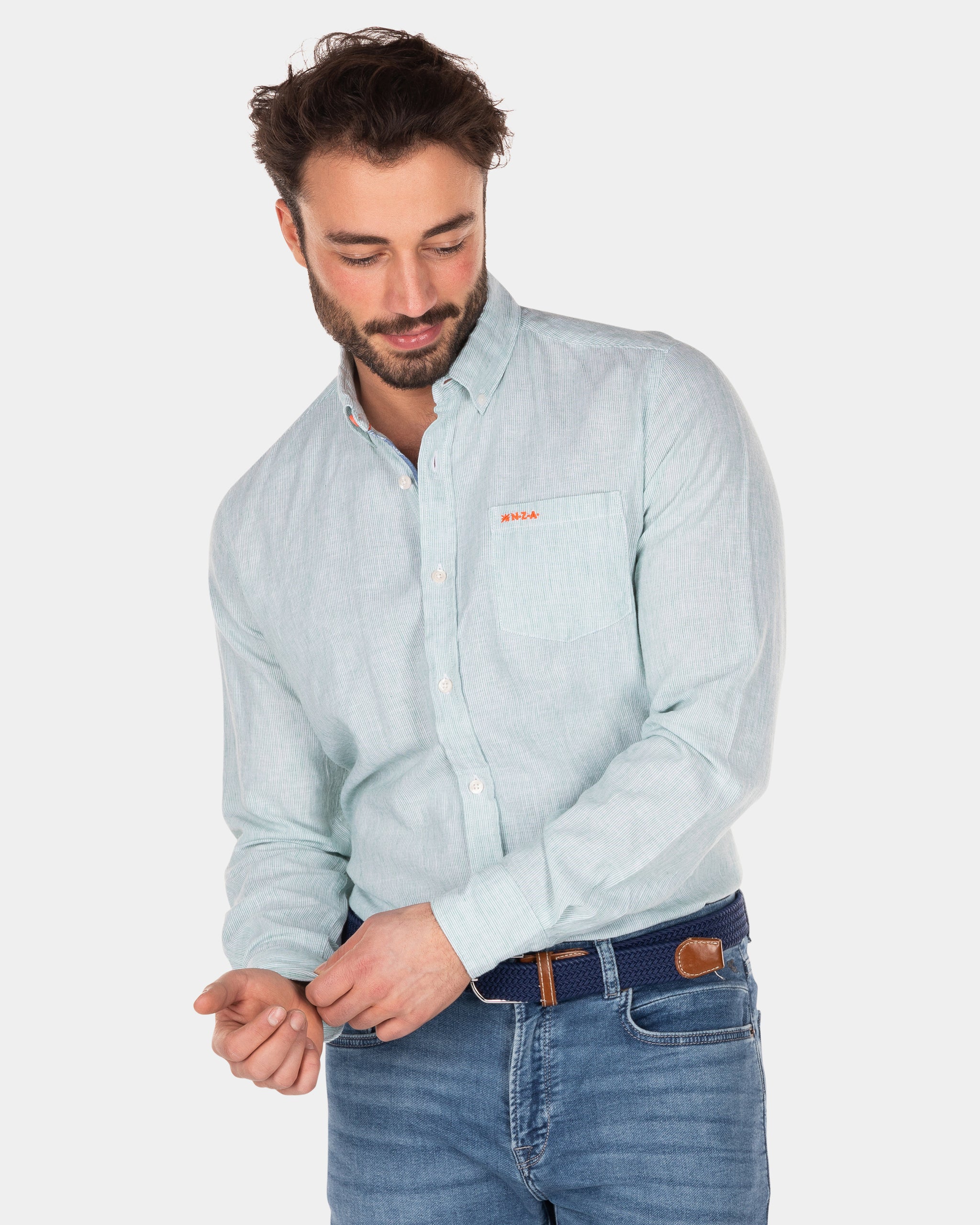 Camisa de algodón con manga larga - Amazon Green Camisa de algodón con manga larga - Amazon Green