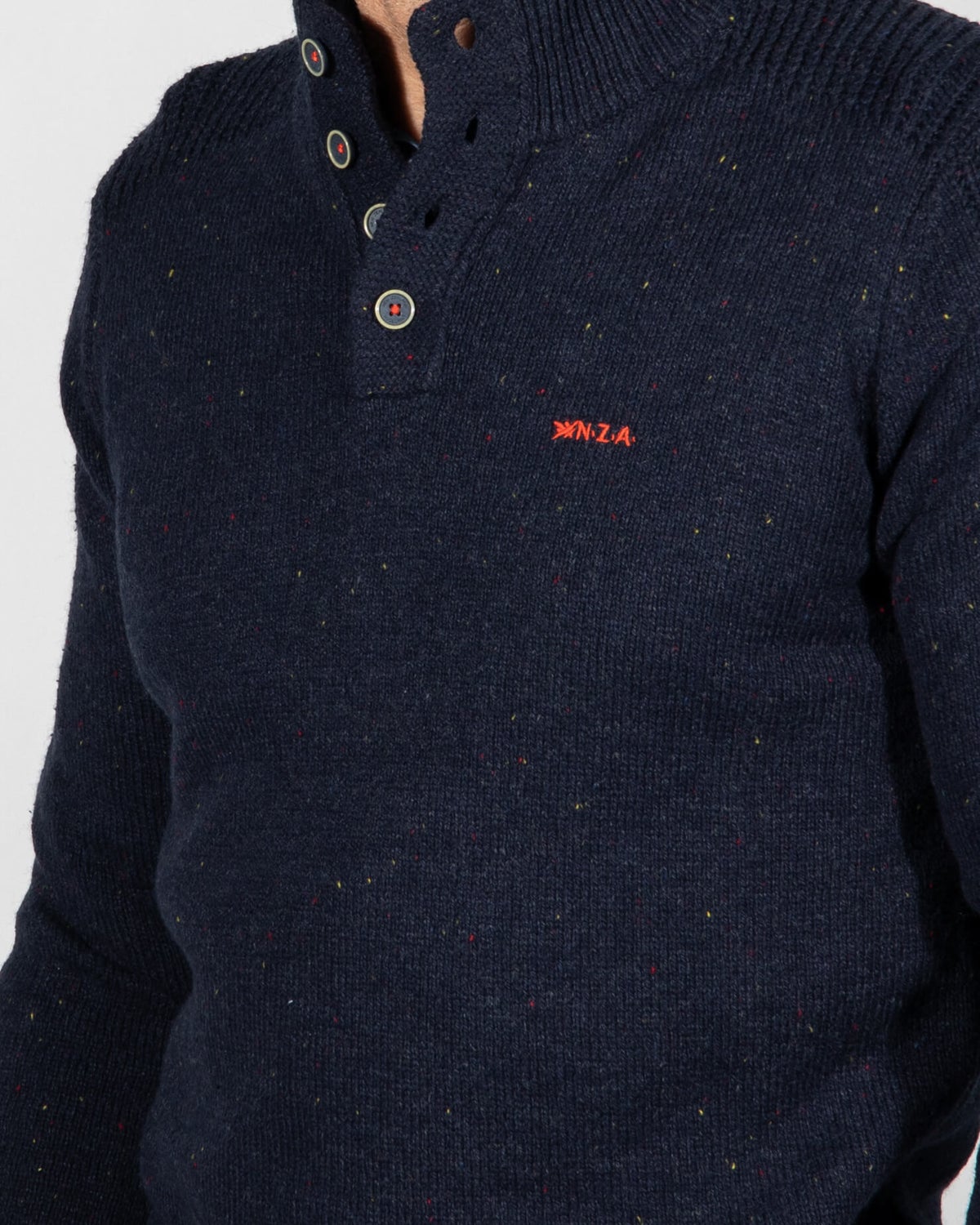 Suéter liso con botones Brownlee - Ink Navy