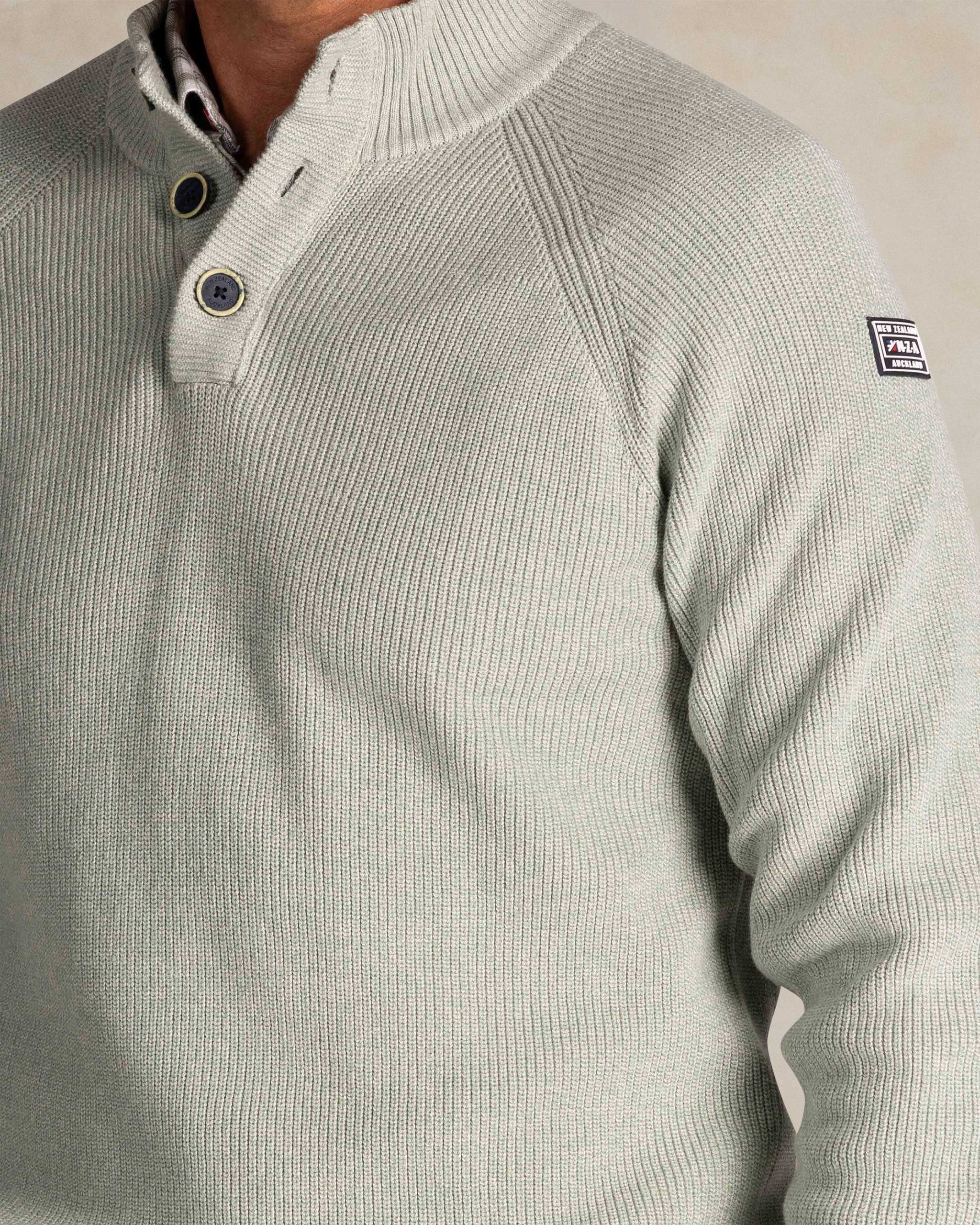 Groene katoenen half button trui Groene katoenen half button trui