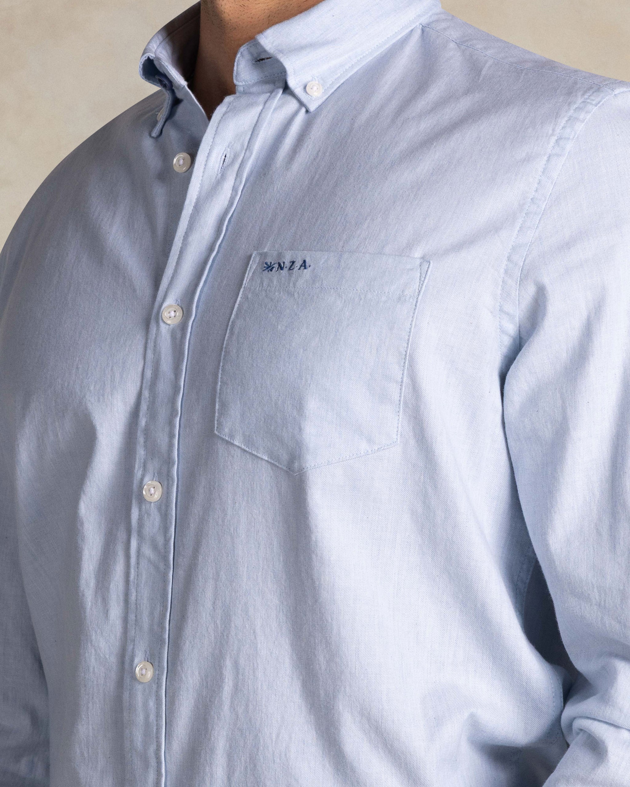 Blue cotton stretch shirt Blue cotton stretch shirt