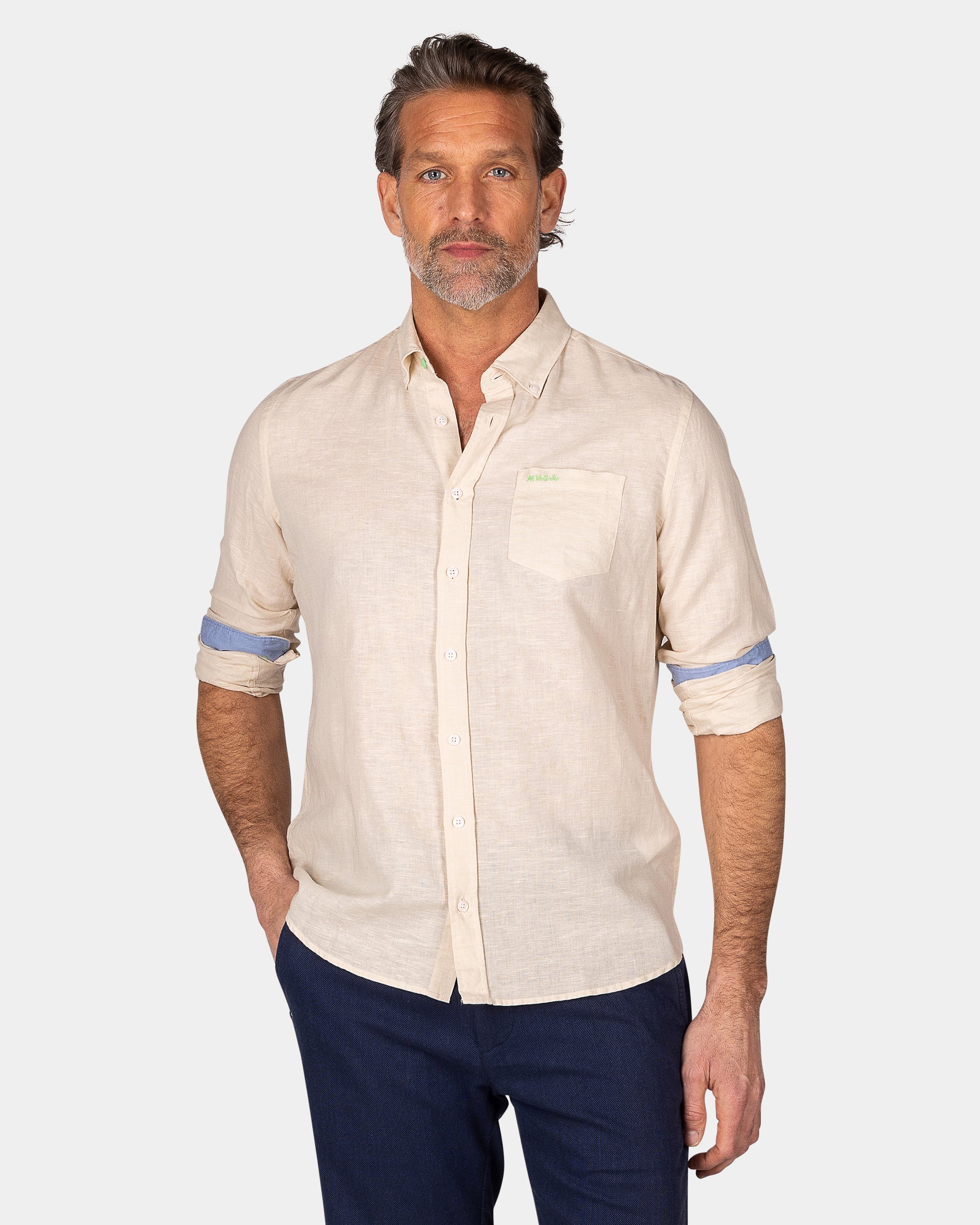 Linen Beige Long Sleeve Shirt Linen Beige Long Sleeve Shirt